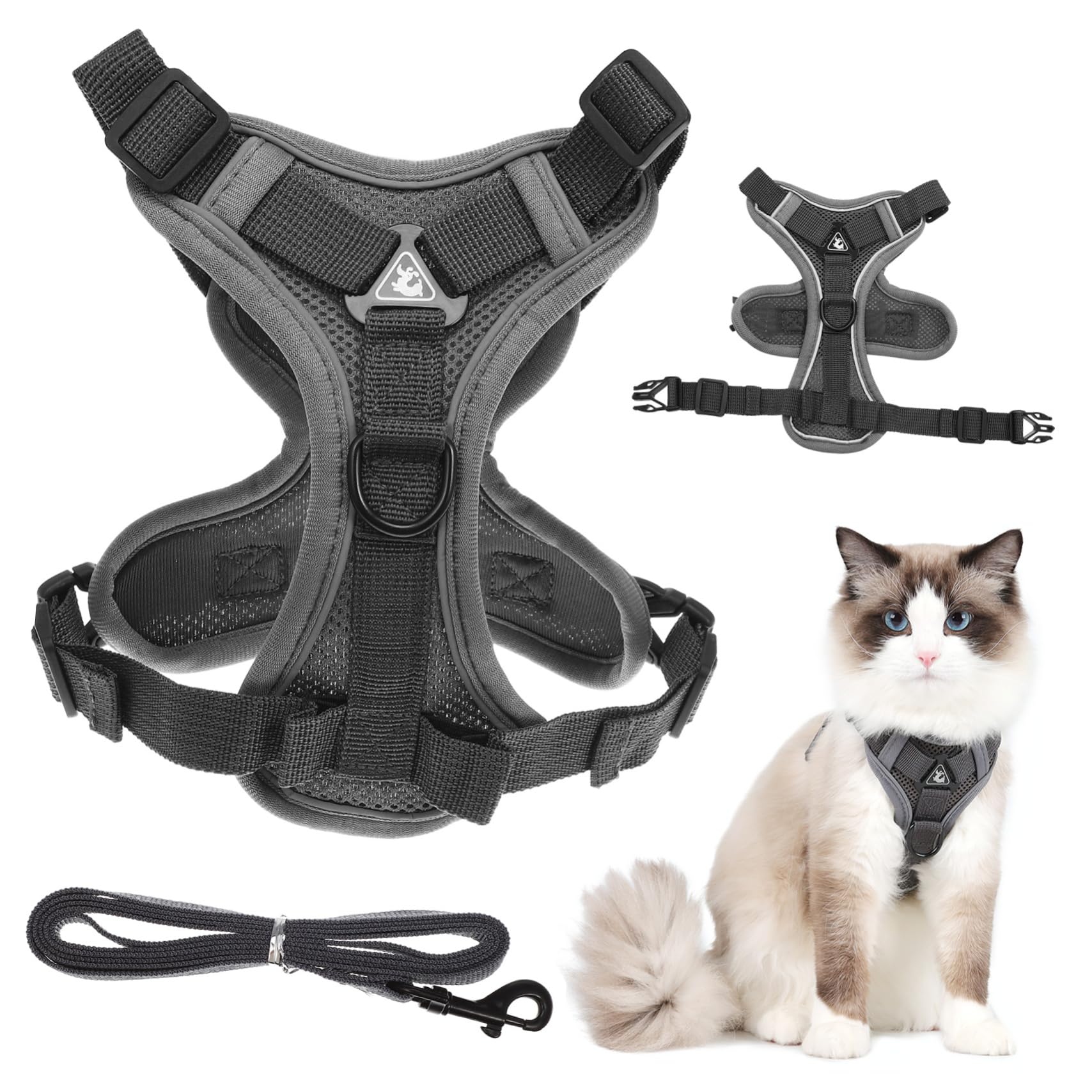 BESPORTBLE 5piezas Arnés para Perros Pequeños y Gatos Arnés Reflectante y Transpirable Correa Diseño y Cómodo para Paseos Al Aire