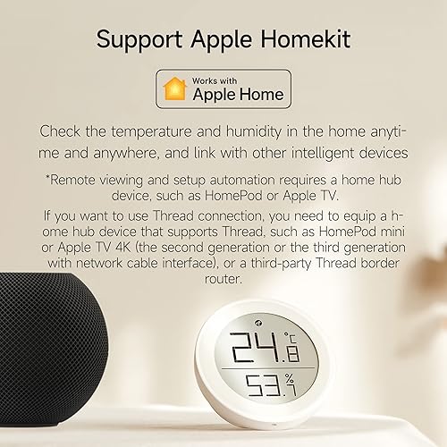 Miniatura 5 de qingping El sensor higrómetro termómetro funciona con HomeKit solo funciona con iOS monitor inalámbrico de temperatura y humedad interior con