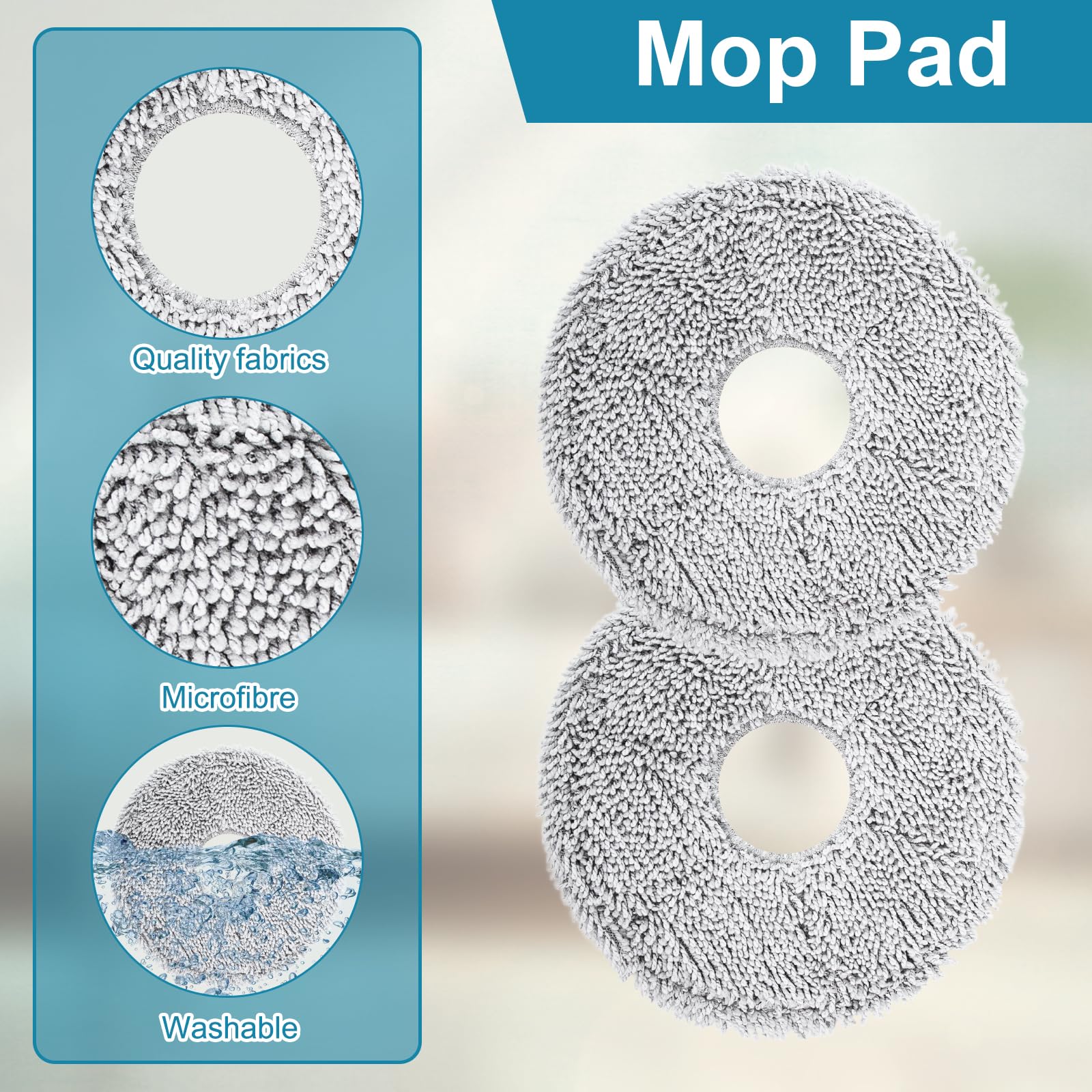 Kit di accessori di ricambio per ECOVACS DEEBOT MINI Robot Aspirapolvere, 1 spazzola principale, 6 spazzole laterali, 4 filtri, 4 panni, 2 sacchetti per la polvere, 1 spazzola per la pulizia