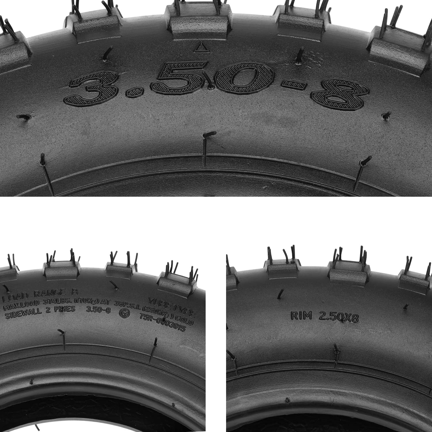 GREHUA Neumático delantero trasero y tubo interior de 3.50-8 pulgadas de 3.50-8 pulgadas para Z50 Z50A Z50R Z50RD KV75 MT1 Mini Trail Monkey Bike MT50 Trailhopper Minibike c300 silla de ruedas