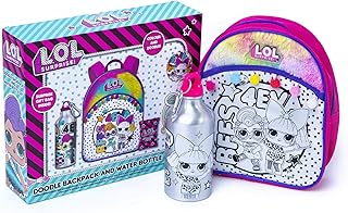 L.O.L. Surprise! - Set regalo per ragazze con zaino e bottiglia d'acqua, colore: il tuo zaino in peluche per ragazze, colore carino, per bambini