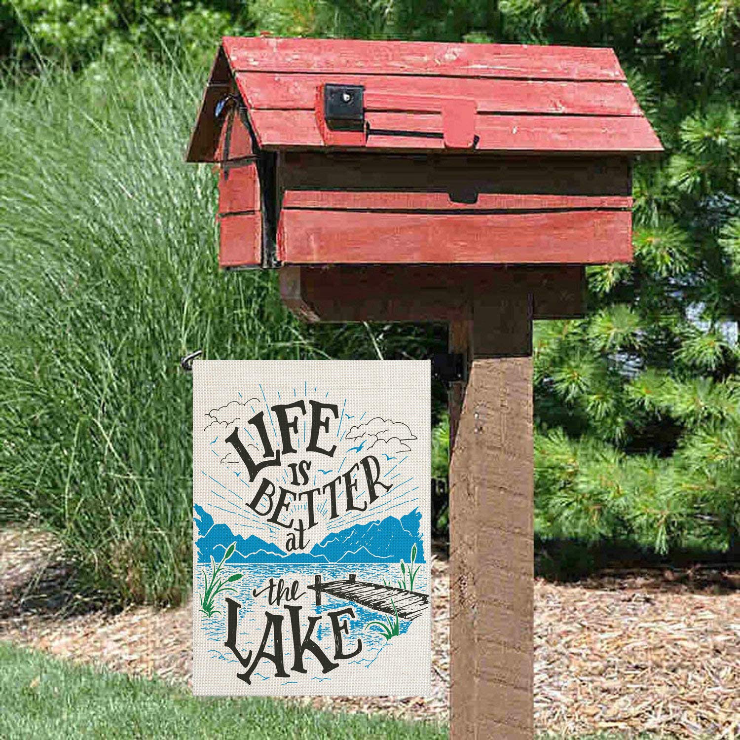 ATOLY Welcome To The Lake Chair Gartenflagge – 30,5 X 45,7 Cm, Jute Doppelseitig, Für Haus & Garten