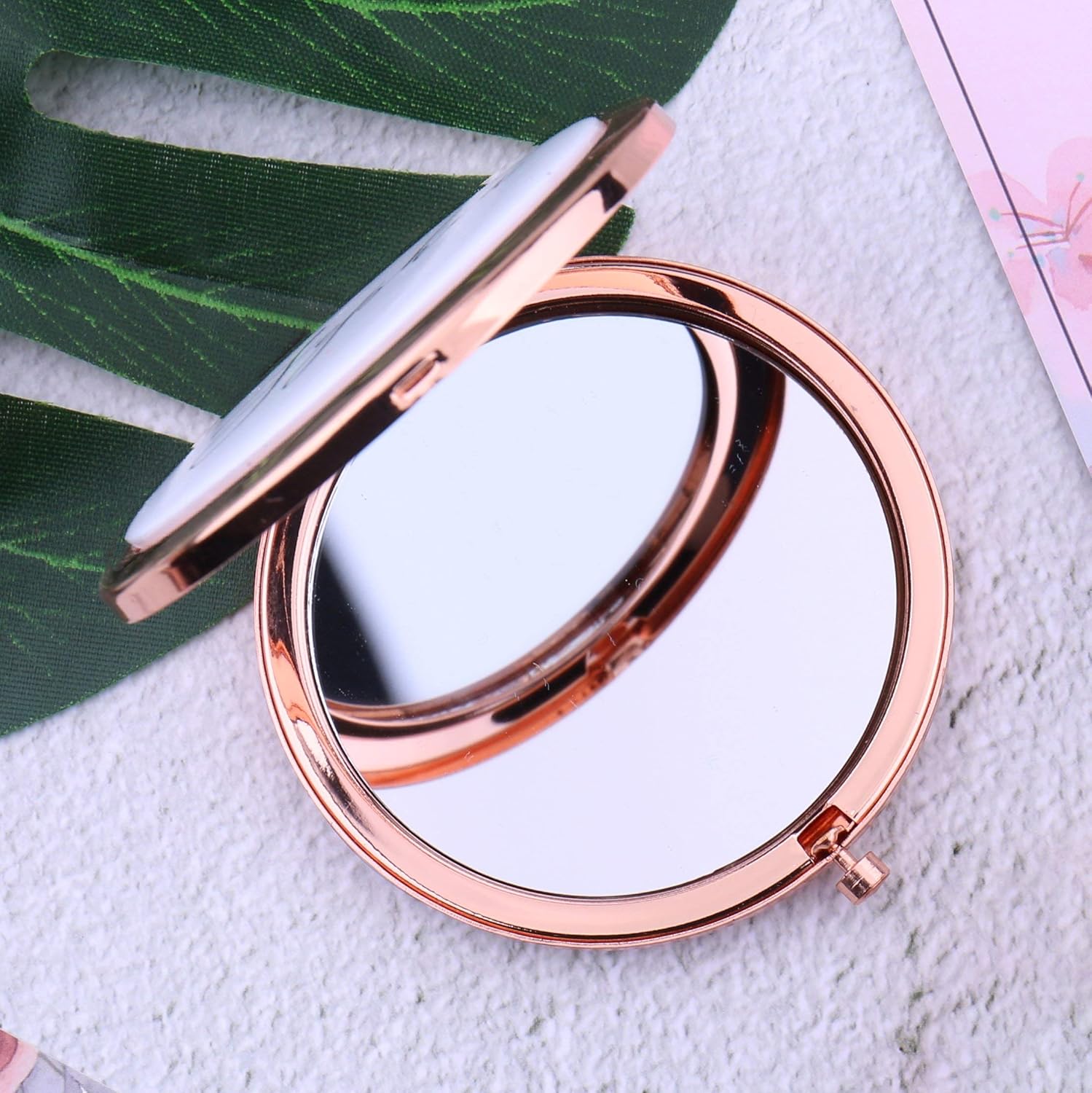 Set of 5-10, Personalized Floral Compact Mirrors Your Name Title Travel Pocket Junior Bridesmaid Proposal Gifts Bachelorette Party