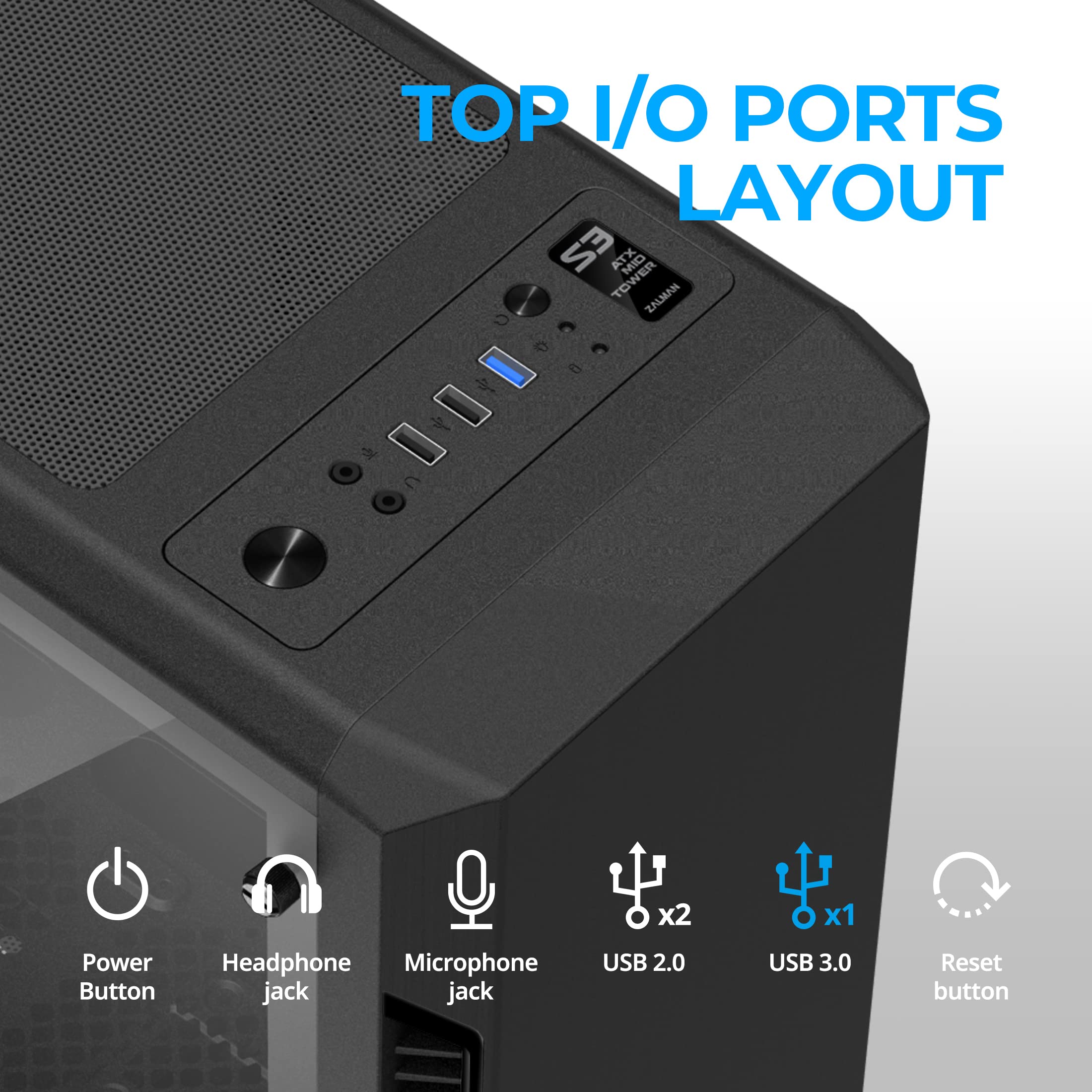 Zalman S3 ATX Mid Tower Computer PC Case, Gaming Workstation MATX ITX