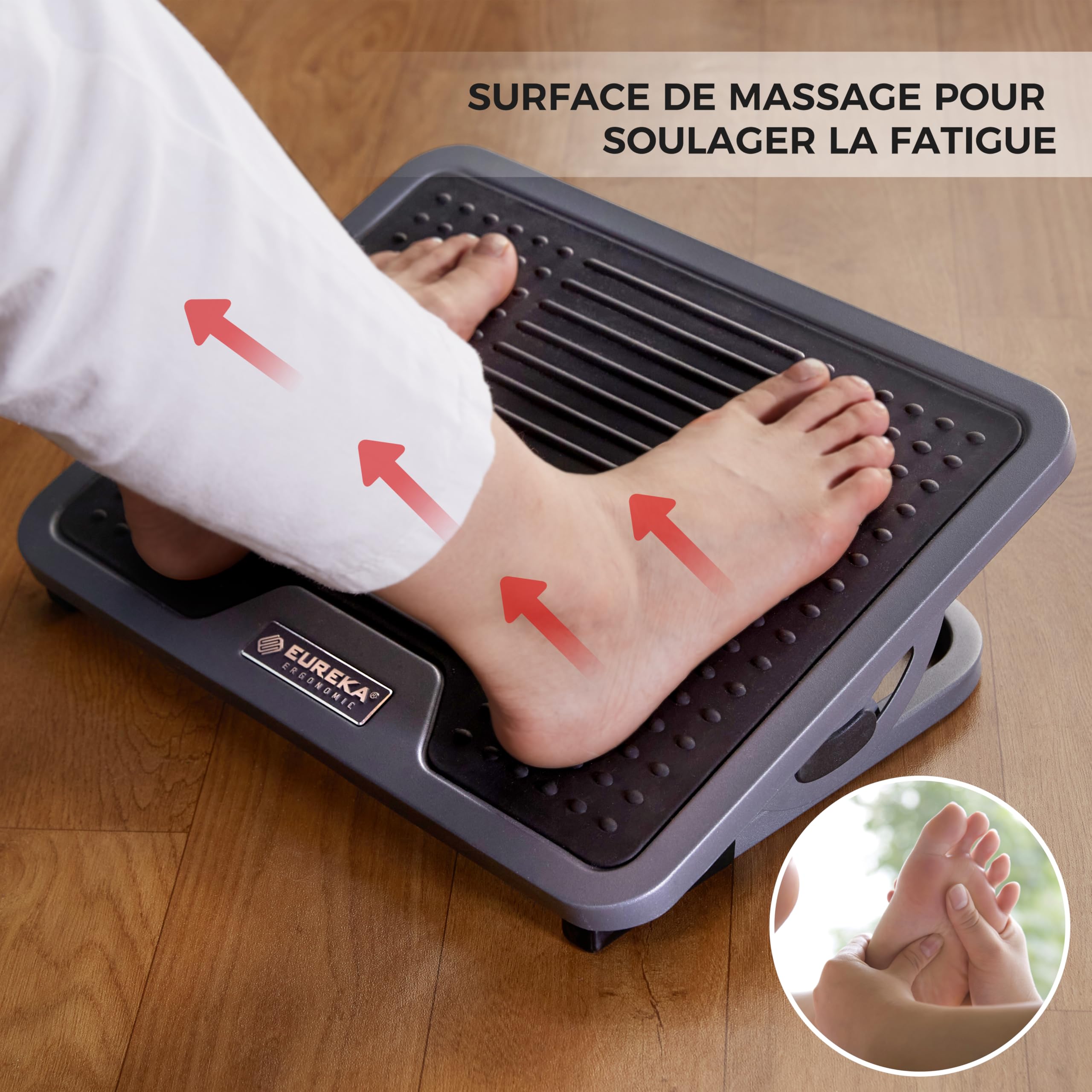 EUREKA ERGONOMIC Repose-pieds Réglable sous Bureau en Métal (Noir)