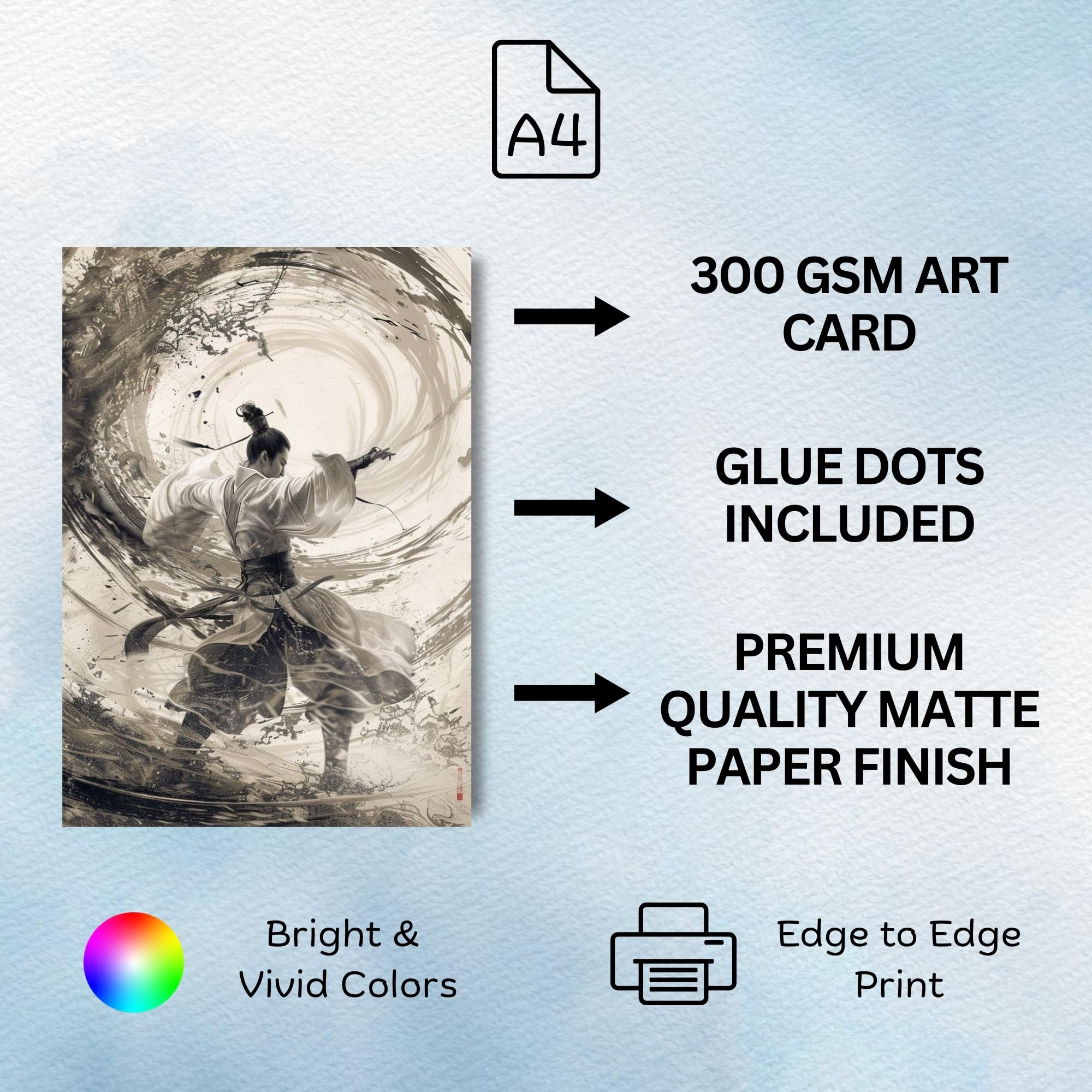 Samurai Wall Posters - Red Sun & Dragon Art -4 Samurai Wall Posters - Red Sun & Dragon Art -4