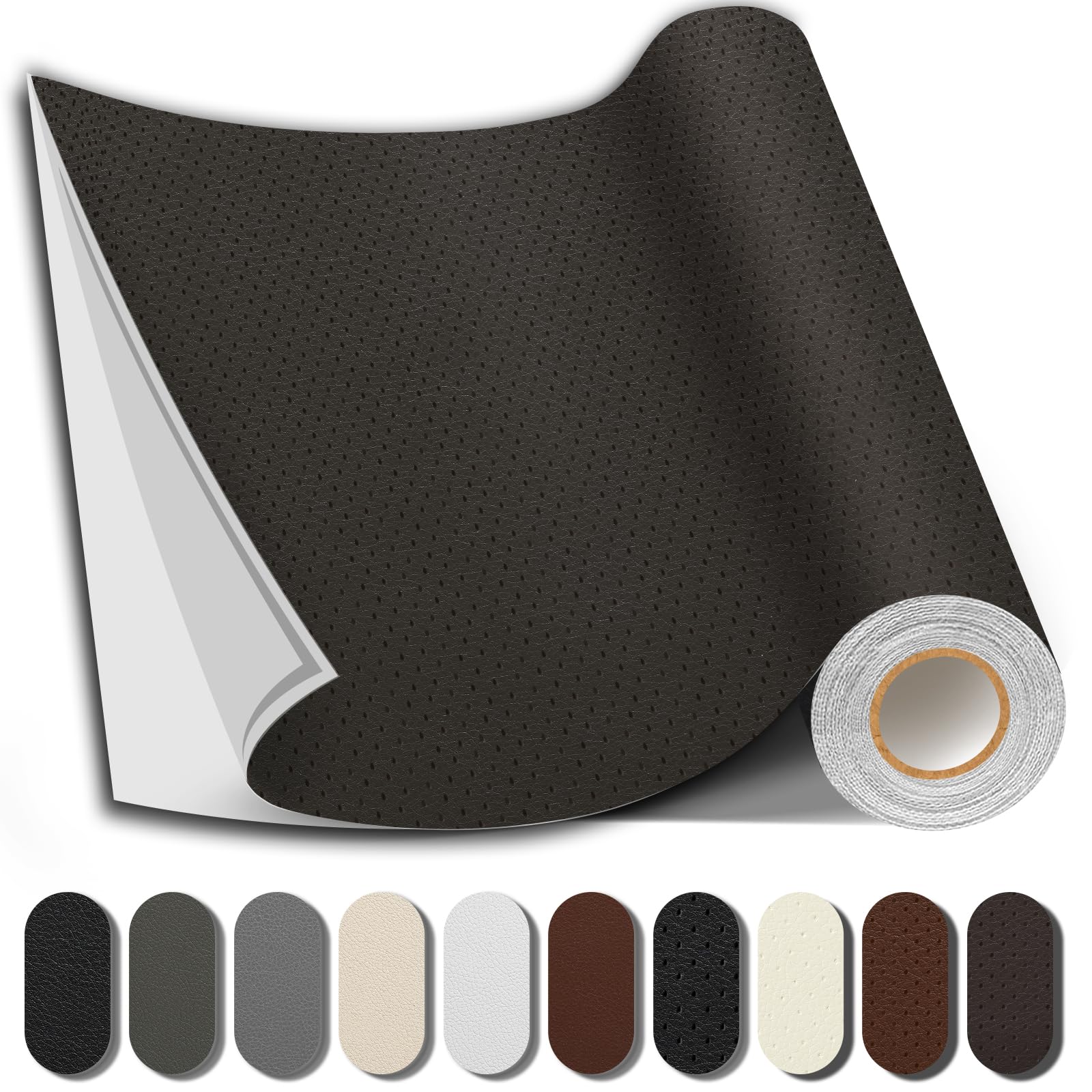 Shagoom Leather Repair Patch, 17X79 inch Strong Sticky Repair Patch Self Adhesive Waterproof, DIY Large Vinyl Patches for Couches, Furniture, Sofa,