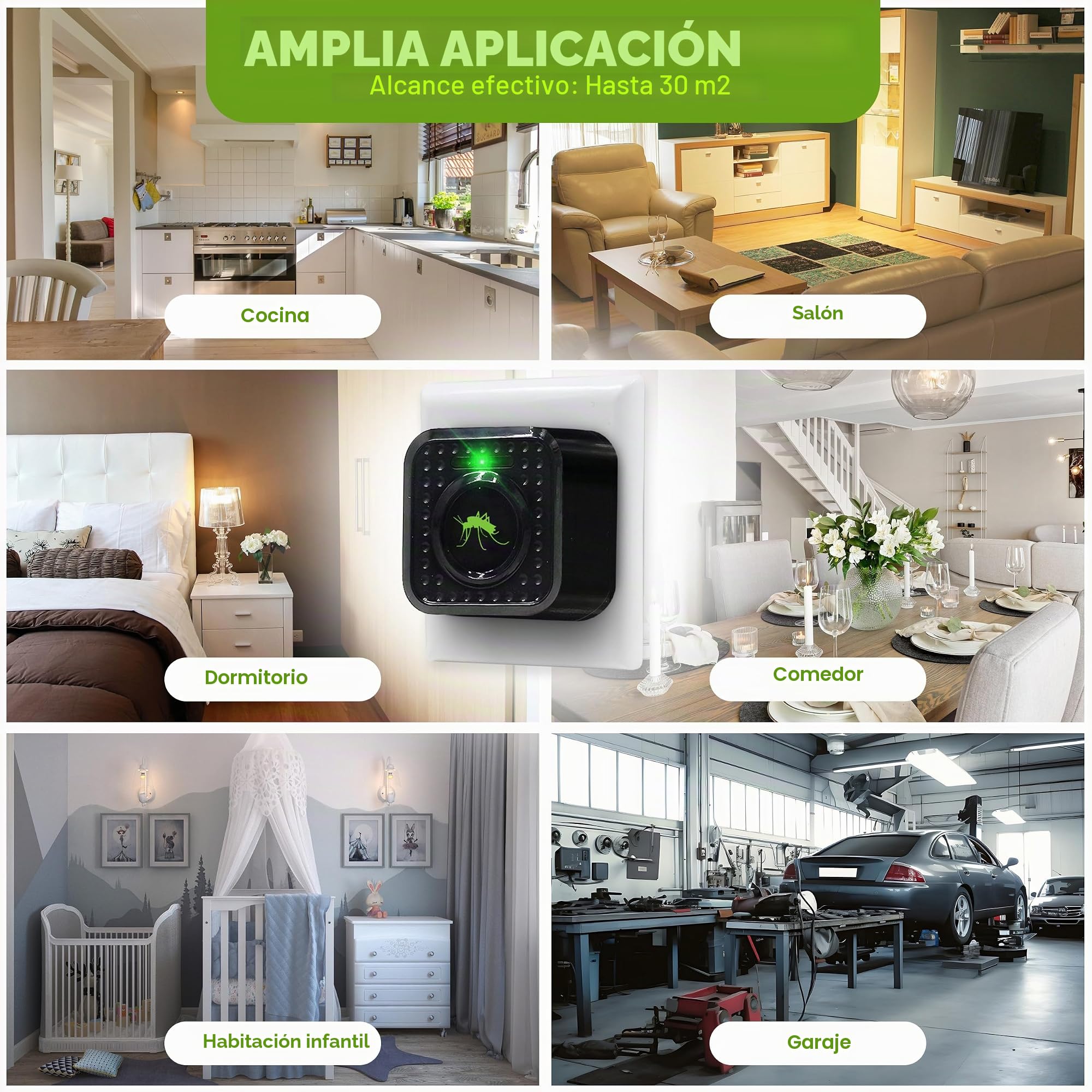 ISOTRONIC – Repelente ultrasónico de Mosquitos enchufable para el hogar, Dormitorio y habitación Infantil – Repelente de Mosquitos con un Alcance Efectivo de 30 m² (3 Unidades)