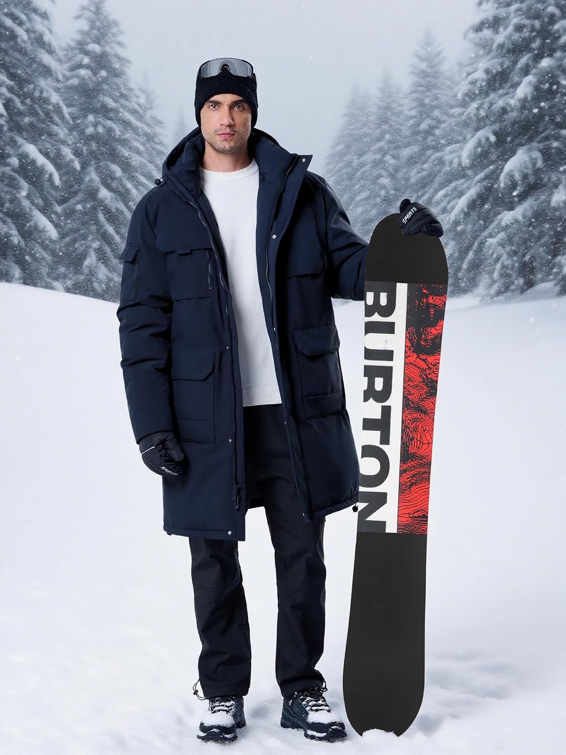 Men's Winter Coat Long Hooded Puffer Jacket Warm Thicken Water Resistant Down Outerwear Windbreaker Parka - Image 6