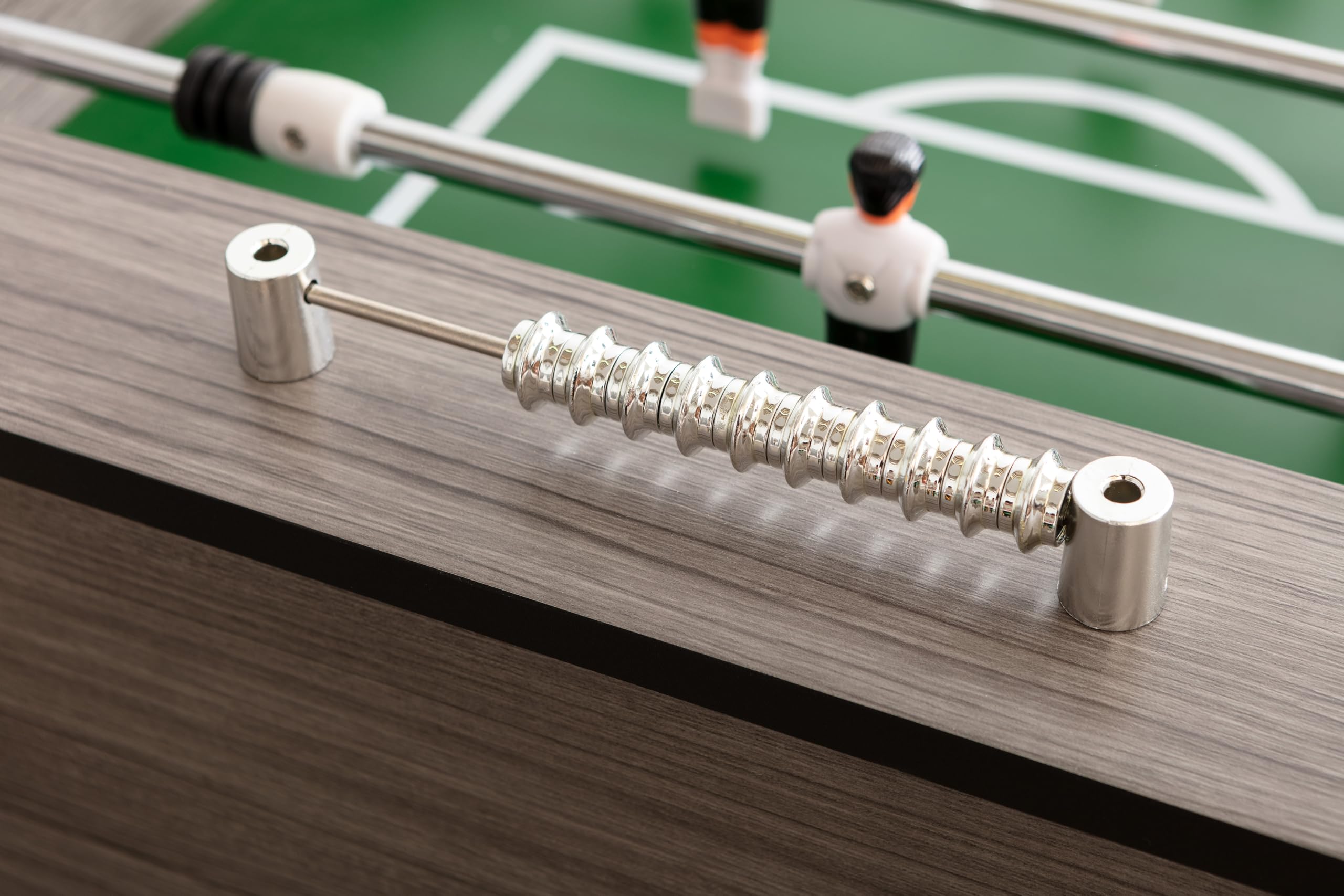 Bandito Kickertisch Profi Soccer Deluxe,braun,schwarz,Eiche-grau,massiver und robuster 80 kg Fußballtisch,Stabiler Tischfußball für Jugendliche und Erwachsene,Turnier-Tischkicker mit Getränkehalter