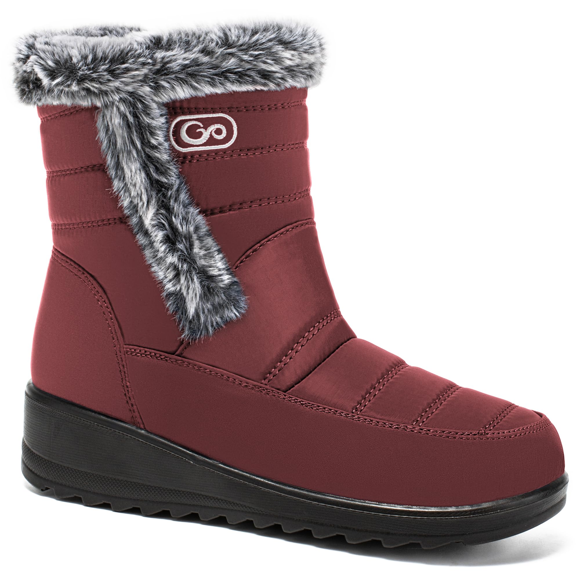 HARENCE Womens Winter Boots Comfort Snow Warm Fur Lined Outdoor Waterproof