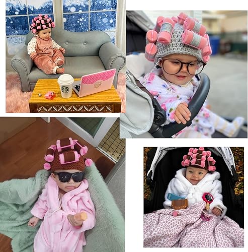 Miniatura 6 de hbbhml Accesorios de fotografía para recién nacidos, sombrero de rizador de bebé, collar de cuentas, gafas, sesión de fotos, accesorio para fiesta,