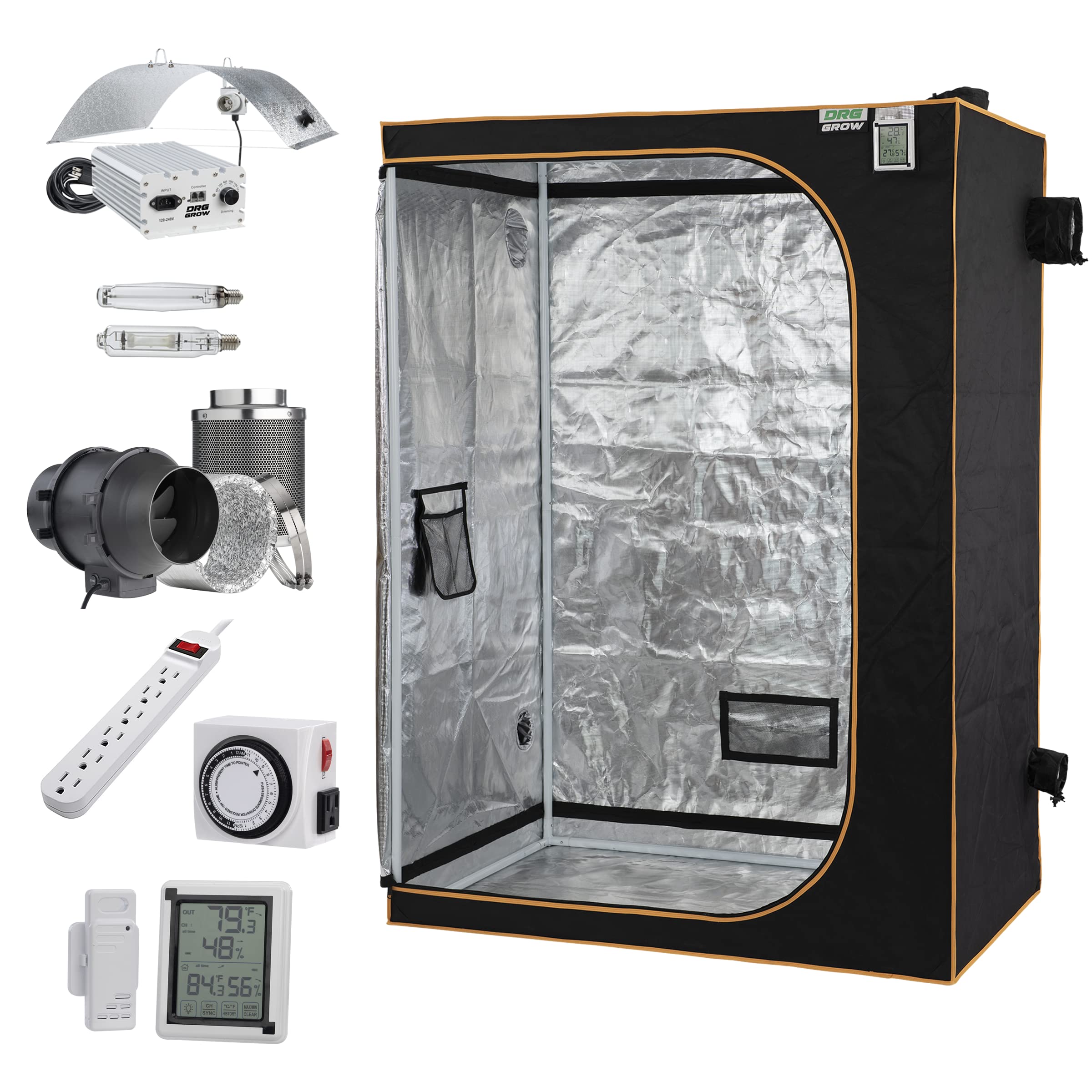 DRG Grow Tent Basic Kit 36 x 60 x 84 Grow Tent 6 Inch 390 CFM Inline Fan