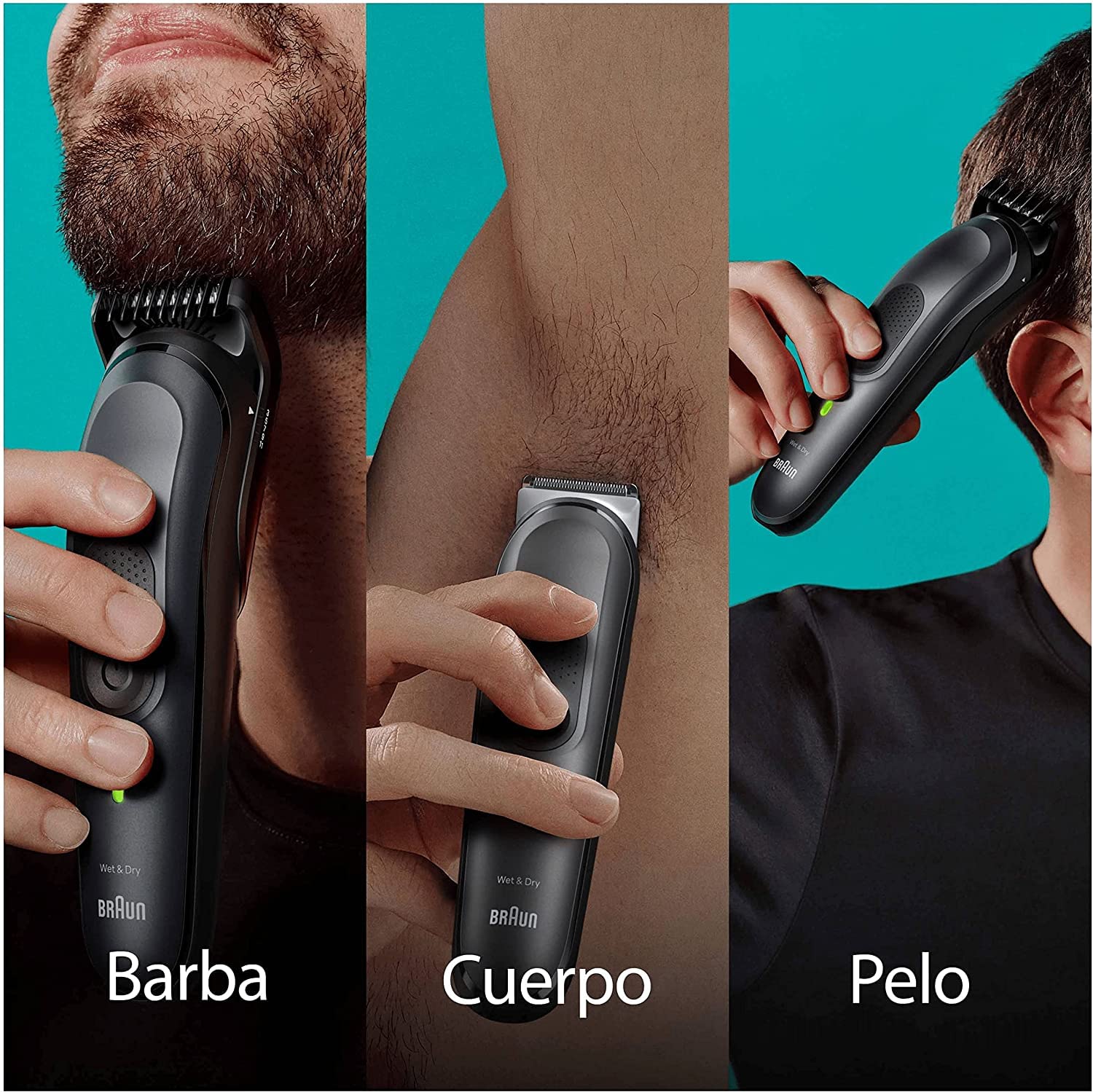 Braun Recortadora de Barba Series 7 MGK7491, Máquina Cortar Pelo, Cortapelos Hombre + King C. Gillette Gel Barba y Rostro con Agua de Coco, Aceite de Argán y Aguacate 350 ml
