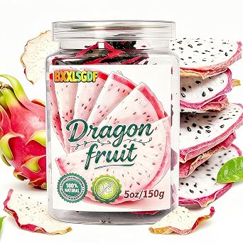 5oz Dried White Dragon Fruit Slices, Unsweetened Exotic Fruit Snacks & Food Toppings - Resealable filling