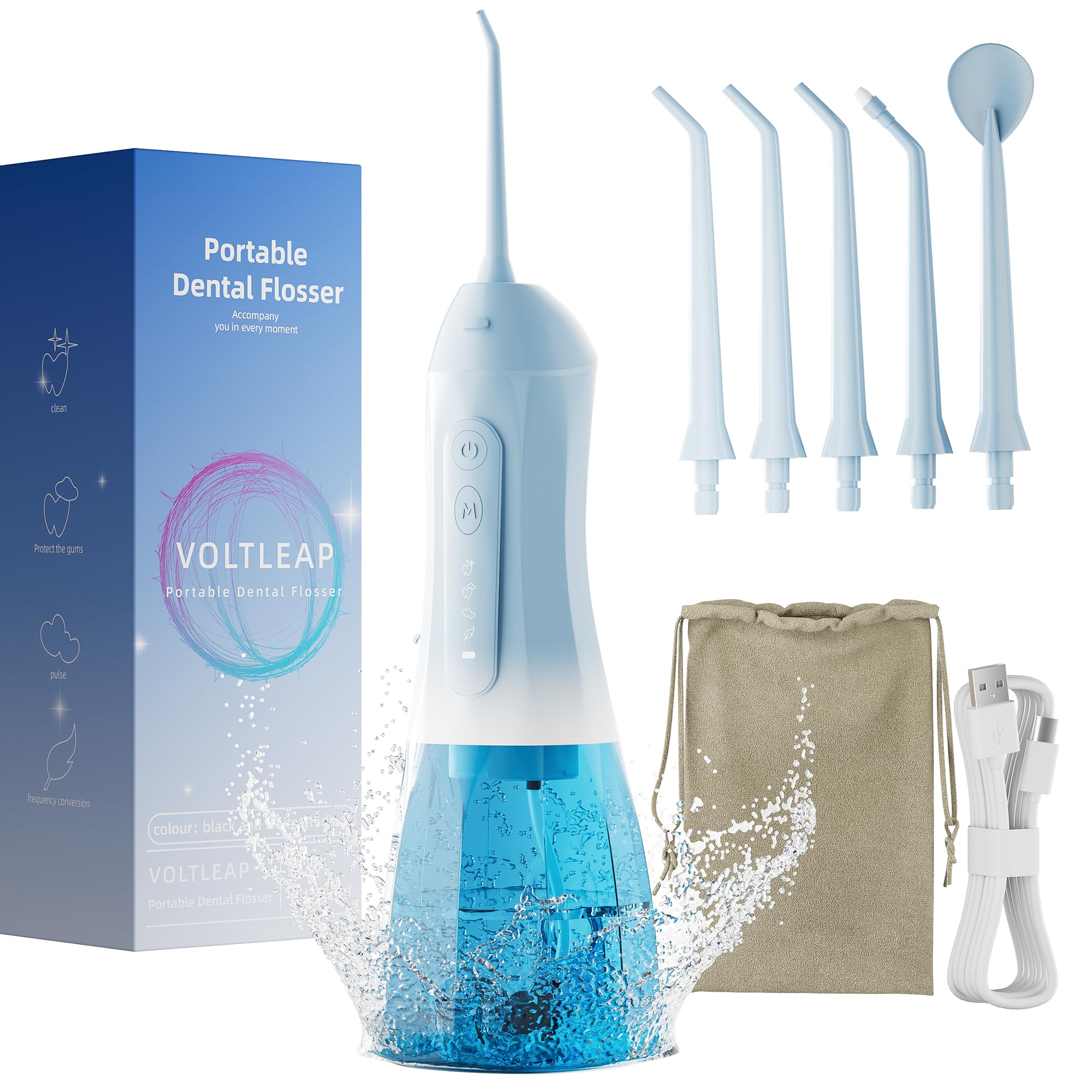 Water Flossers for Teeth, Electric Floss for Adults, Water Dental Picks for Teeth Cleaning and Flossing, Portable Flossers for Travel Size, Travel Bag