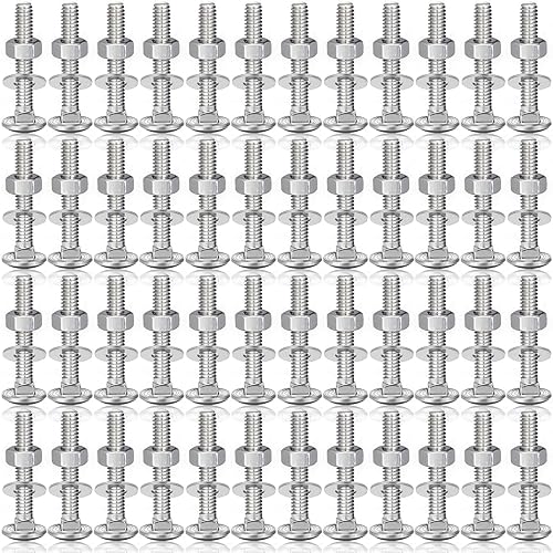 Miniatura 28 de Zonon 25 Juegos de Pernos de Carruaje y Tuercas de Acero Inoxidable de 1/4-20 x 1-1/2 pulgadas, Cabeza Redonda Cuello Cuadrado, Pernos de Carruaje
