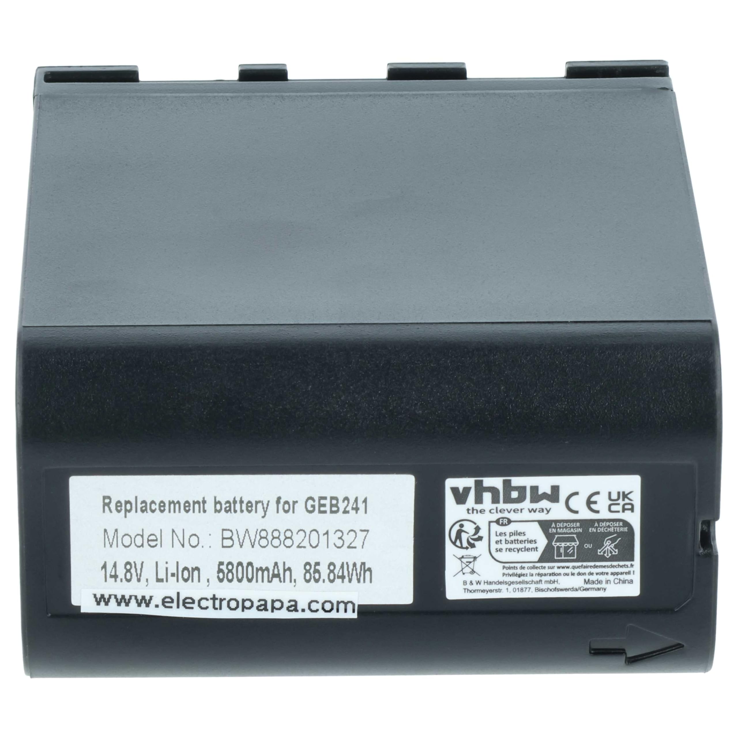 vhbw batteria sostituisce Leica GEB241, 793975, GEB242, 10686 per dispositivo di misurazione (5800mAh, 14,8V, Li-Ion)
