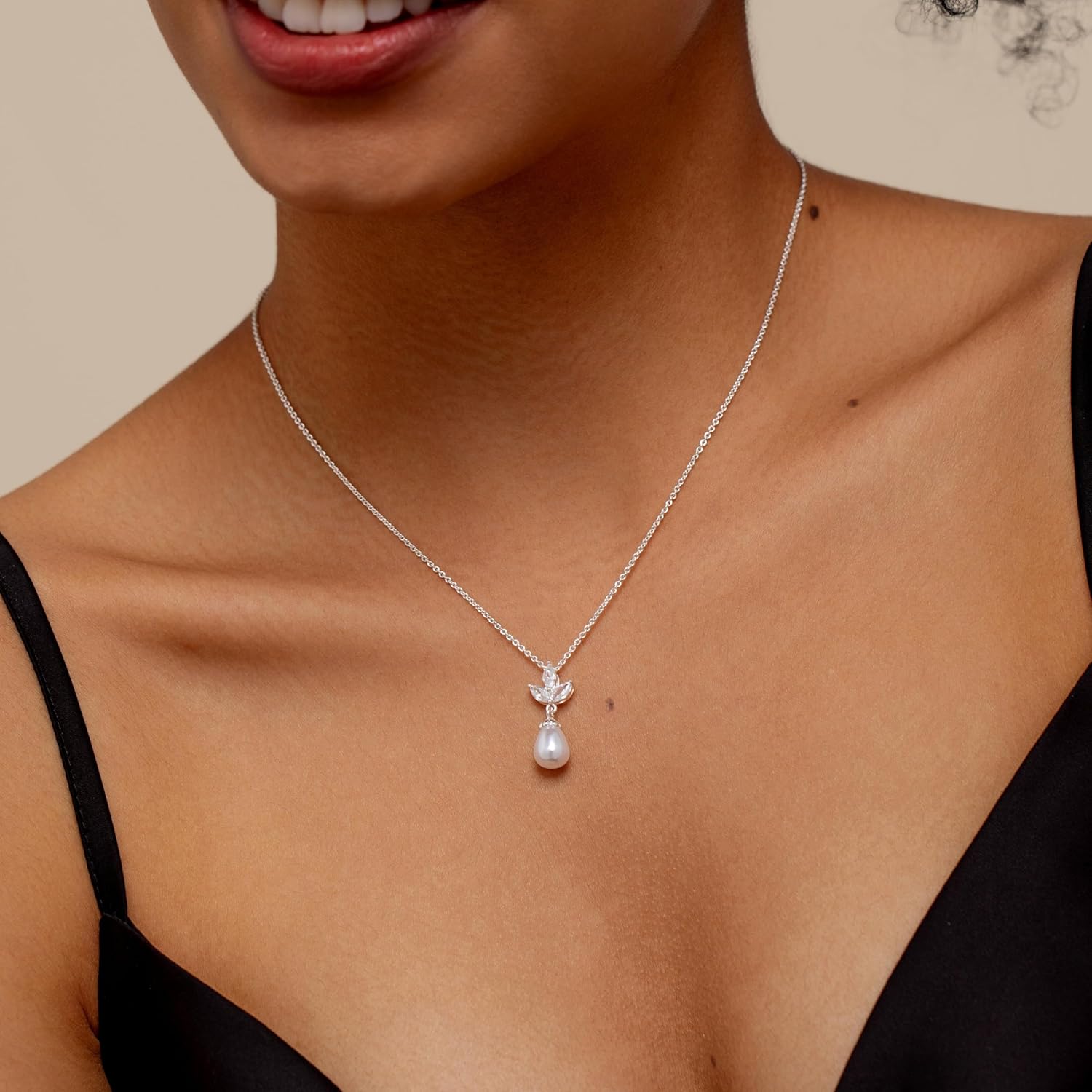 Pearl Necklaces for Women Trendy,14k Gold Plated Pearl Pendant Necklace Dainty Wedding Necklace Small Cute Gold Choker Necklace for Women Non Tarnish Gold Prom Jewelry Fashion Bridesmaids Gifts - Image 2