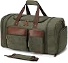 Canvas Duffle Bag for Travel 50L Expandable Travel Duffel Bags for Men Women Overnight Weekend Gym Bag with Shoes Compartment, Army Green, Large 50L