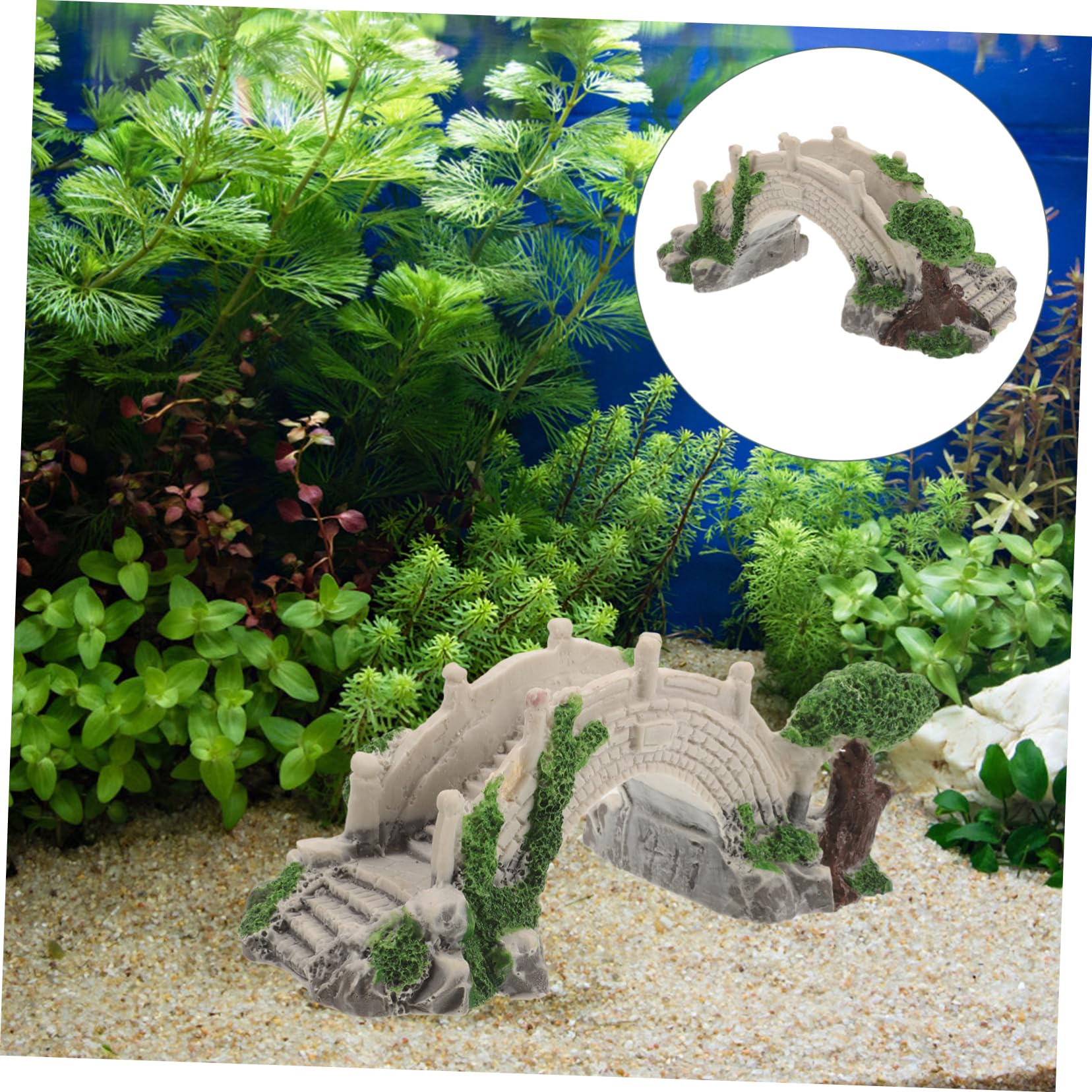 BESPORTBLE Aquarium Decorative Bridge Reptile Bridge Mini Arch Bridge Shelter Turtle Cave Reptile House Fairy Gardens Bridge Fish Tank Decorations Mini Diy Bridge Model Resin Crawl - Image 4