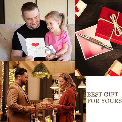 Miniatura 7 de Bolígrafo de acción de perno personalizado, bolígrafo de metal de madera grabada gratis con 2 repuestos, bolígrafo personalizado con nombre, regalo