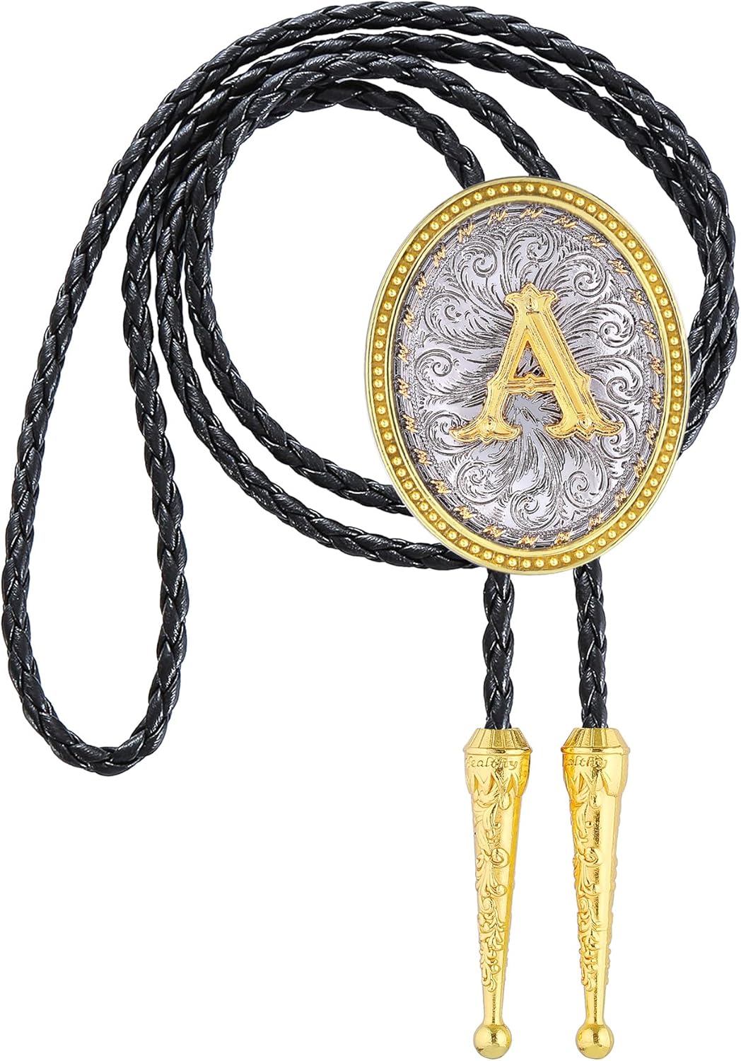 GelConnie Western Ties for Men Gold Bolo Tie Initial Letter A to Z Native American Bola Ties Cowboy Accessories for Men Women - Image 5