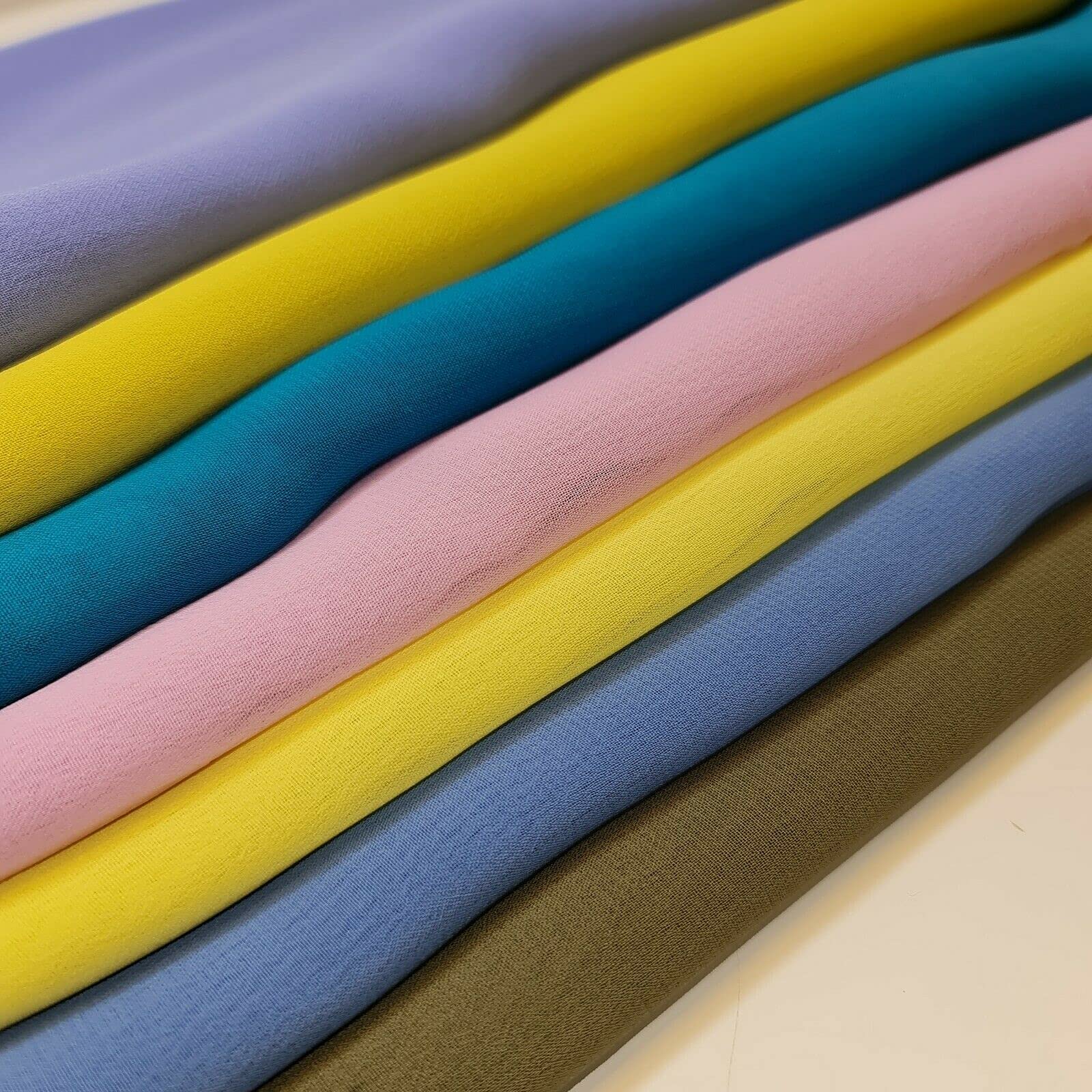 Tessuto Crepe Elite In Tinta Unita Blu Medio - Iaia Tessuti - Foto 7