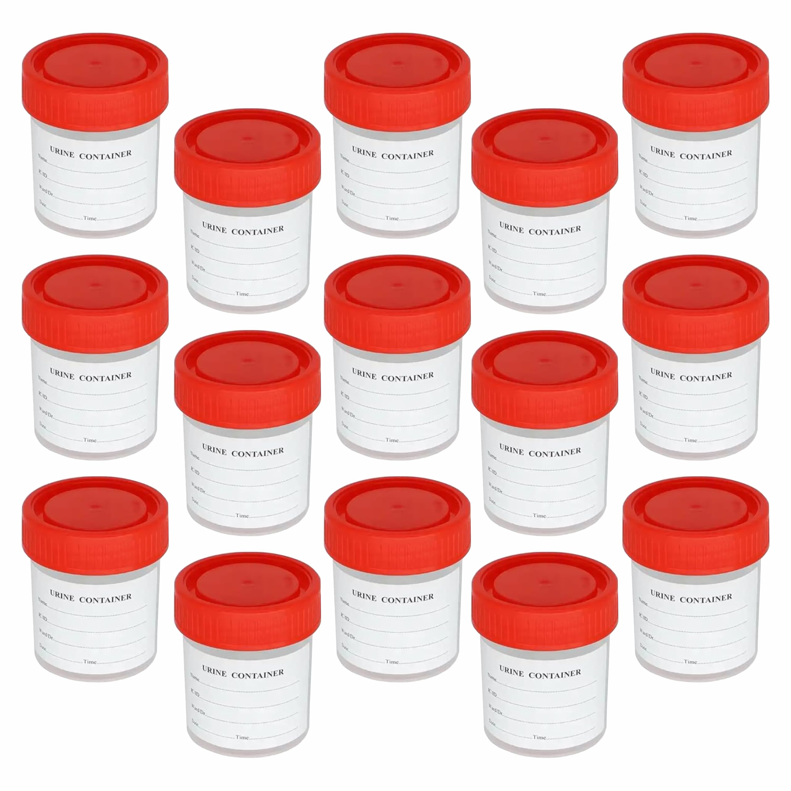 VVS Polypropylene Urine Container Sample Bottles 30ml With Lid Pack of 15pcs for school collage chemistry lab laboratory Professional use