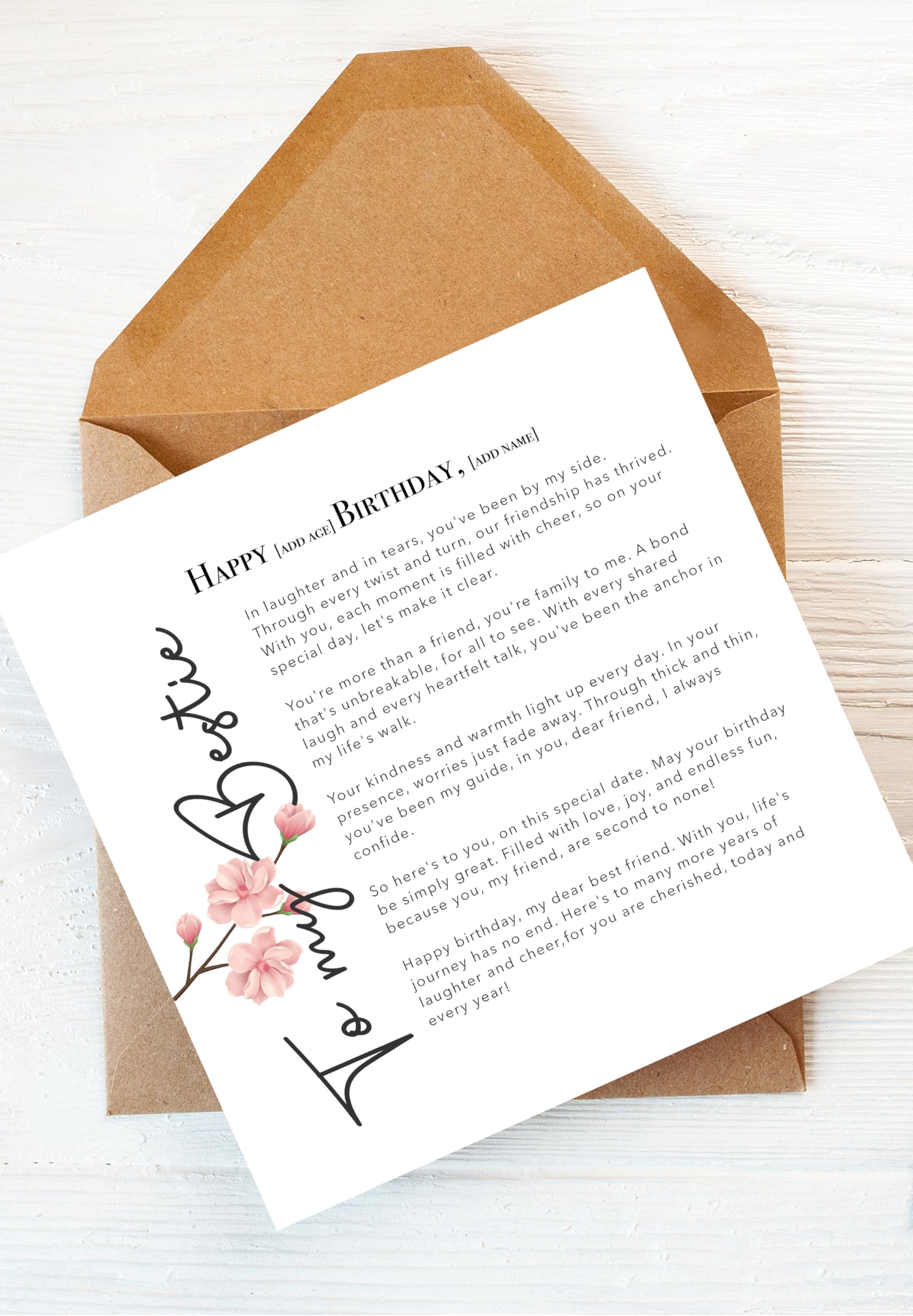 Personalised Best Friend Birthday Card