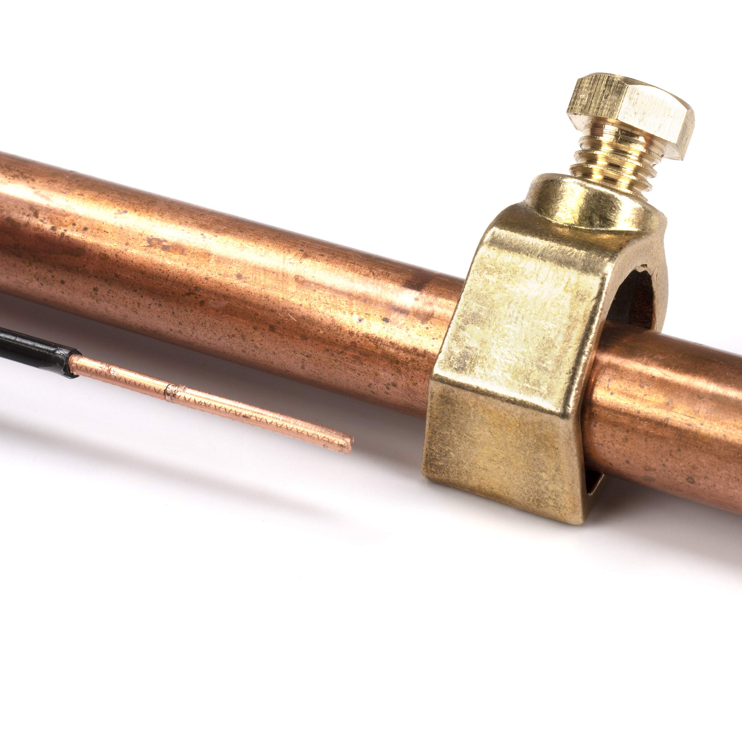 THE CIMPLE CO Kupfer-Erdungsklemmen, 1,6 cm (5/8 Zoll), Erdungsstangenklemmen für Erdungsdraht, Stangen, Bewehrungsstäbe, Zählerkästen, Rohre, CATV, UL-gelistet für direkte Verlegung und elektrische