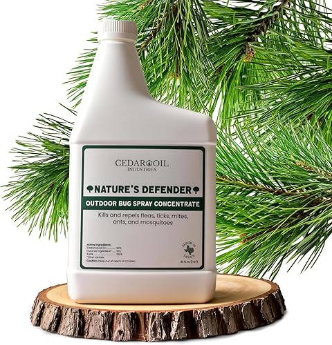Nature's Defender - Concentrado de césped y jardín, control de plagas totalmente natural para espacios al aire libre, fabricado con aceite de madera