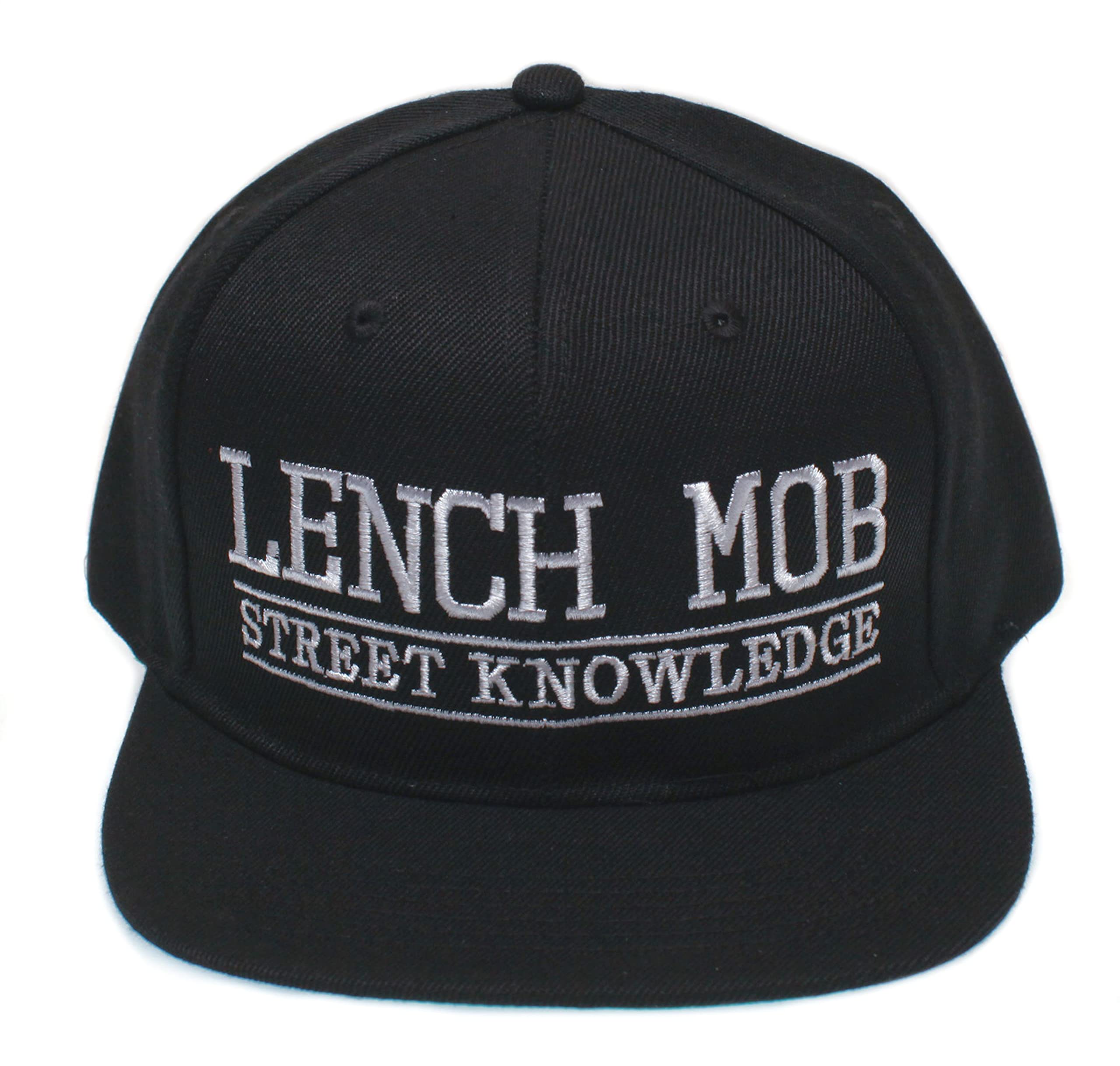 Lench Mob Hat Street Knowledge Flat Bill Snapback Cap One-Size Adult Black