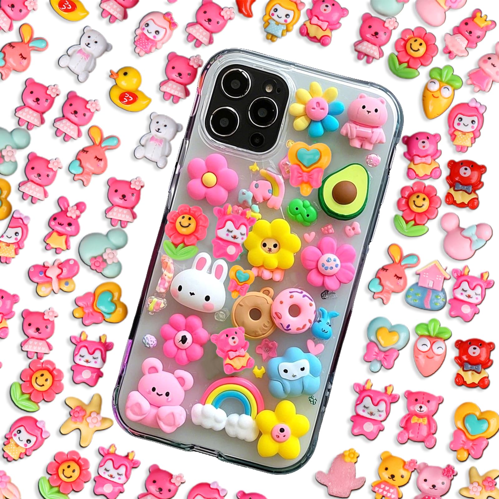 Juome Junk Phone Case Charms Kit - Big Charms for Junk Cases, Junk Case Supplies