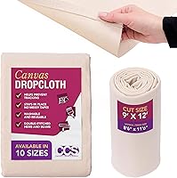 CCS 9x12 Ft Canvas Drop Cloth for Painting - Durable Cotton Duck Tarp, Washable Reusable Cover for Floors, Furniture, Crafts & Curtains