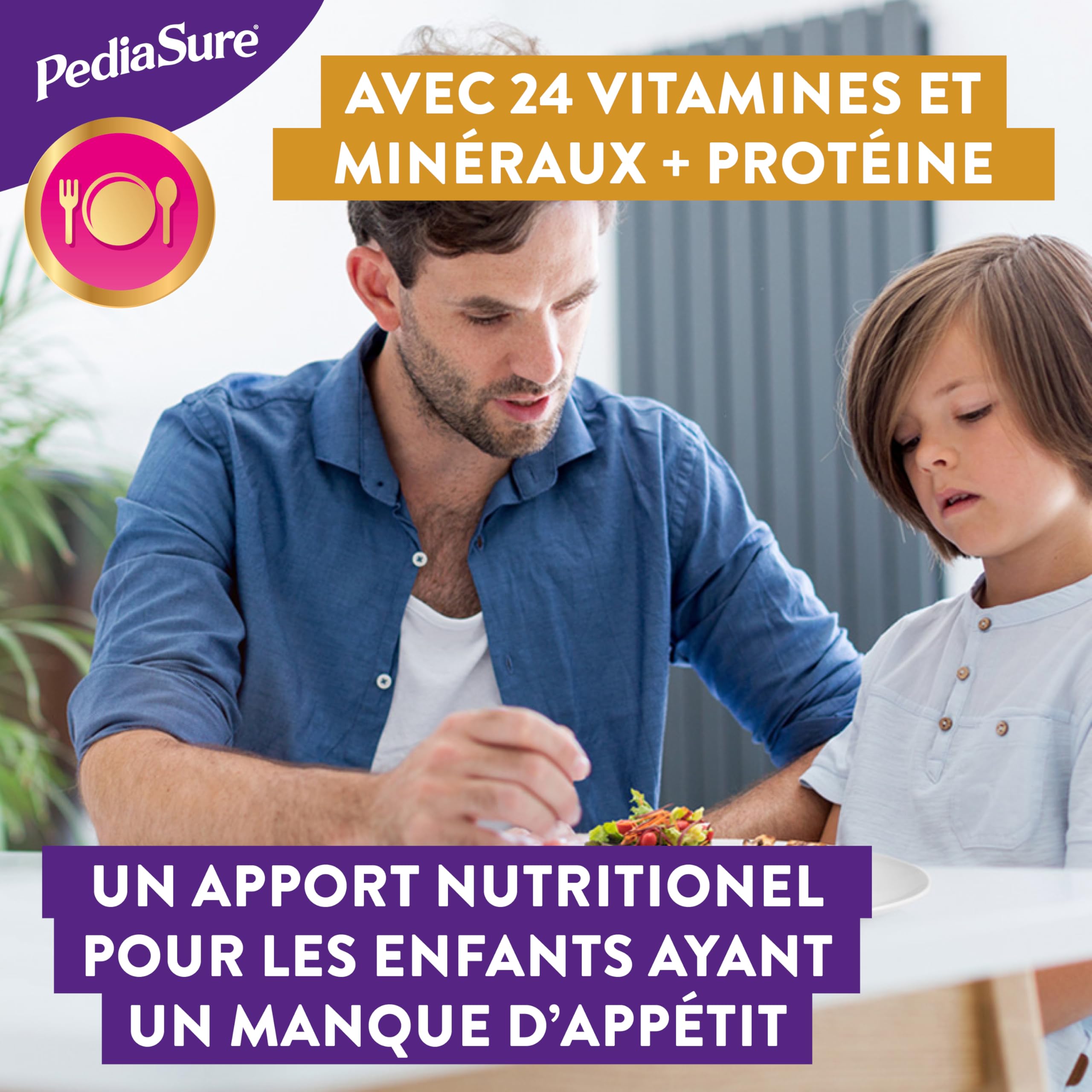 PediaSure Shake Fraise - Complément alimentaire pour enfants - Shake contenant multivitamines et minéraux, des protéines et des oméga 3 et 6 - À partir de 1 an - 1 x 850 g