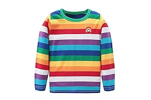 Adorable Rainbow Striped Long Sleeve Tee for Kids
