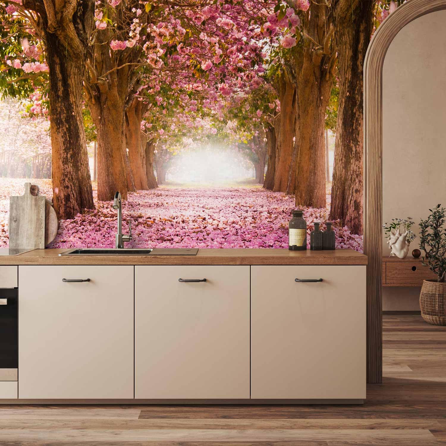 murando - Papier Peint Panoramique Imperméable Cuisine, Fleurs, 350x256 cm