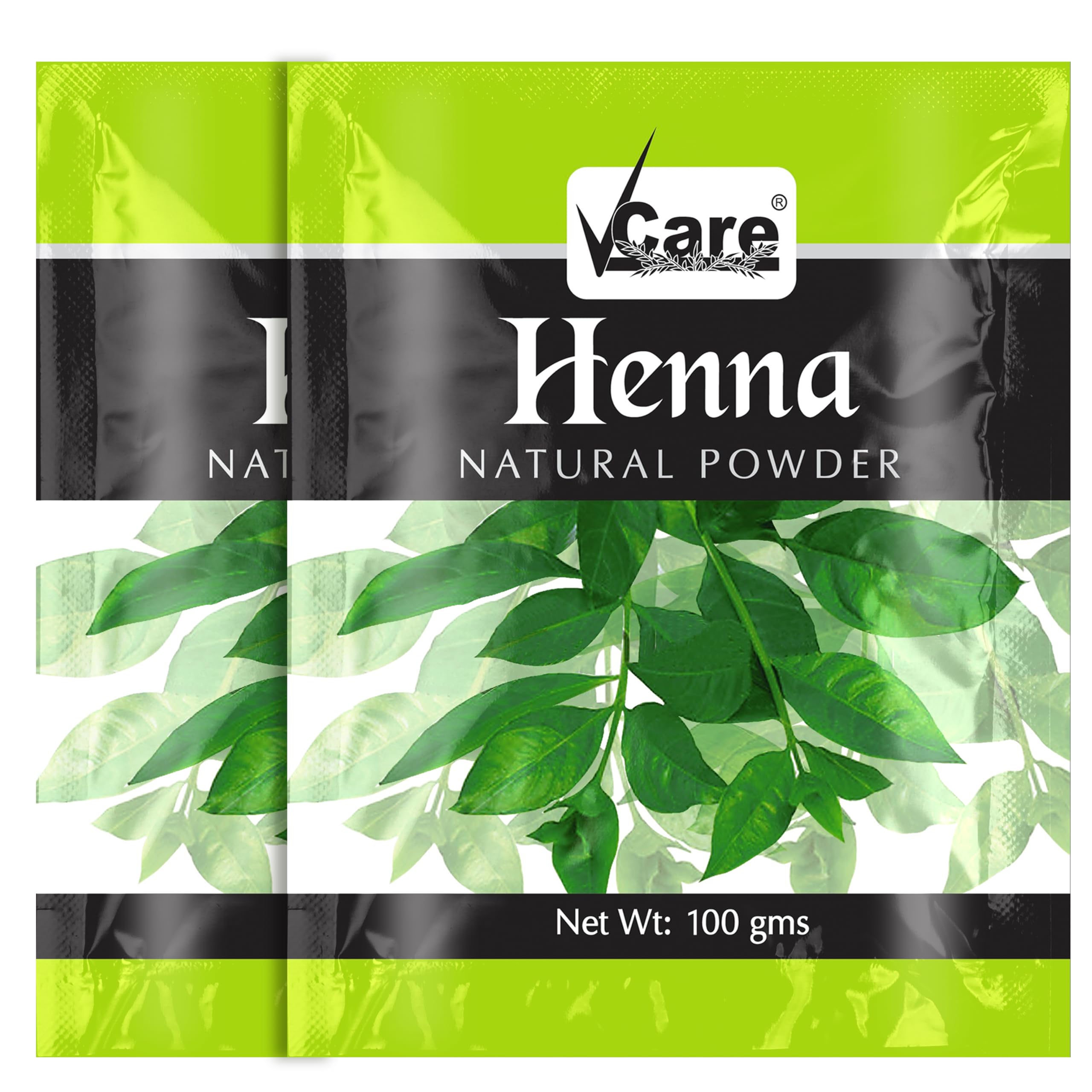 VCare Henna Natural Powder for Hair - 100 gm | Conditioning & Anti-Dandruff | Control Hair Fall, Henna Hair Colouring for Women and Men (Pack of 2)