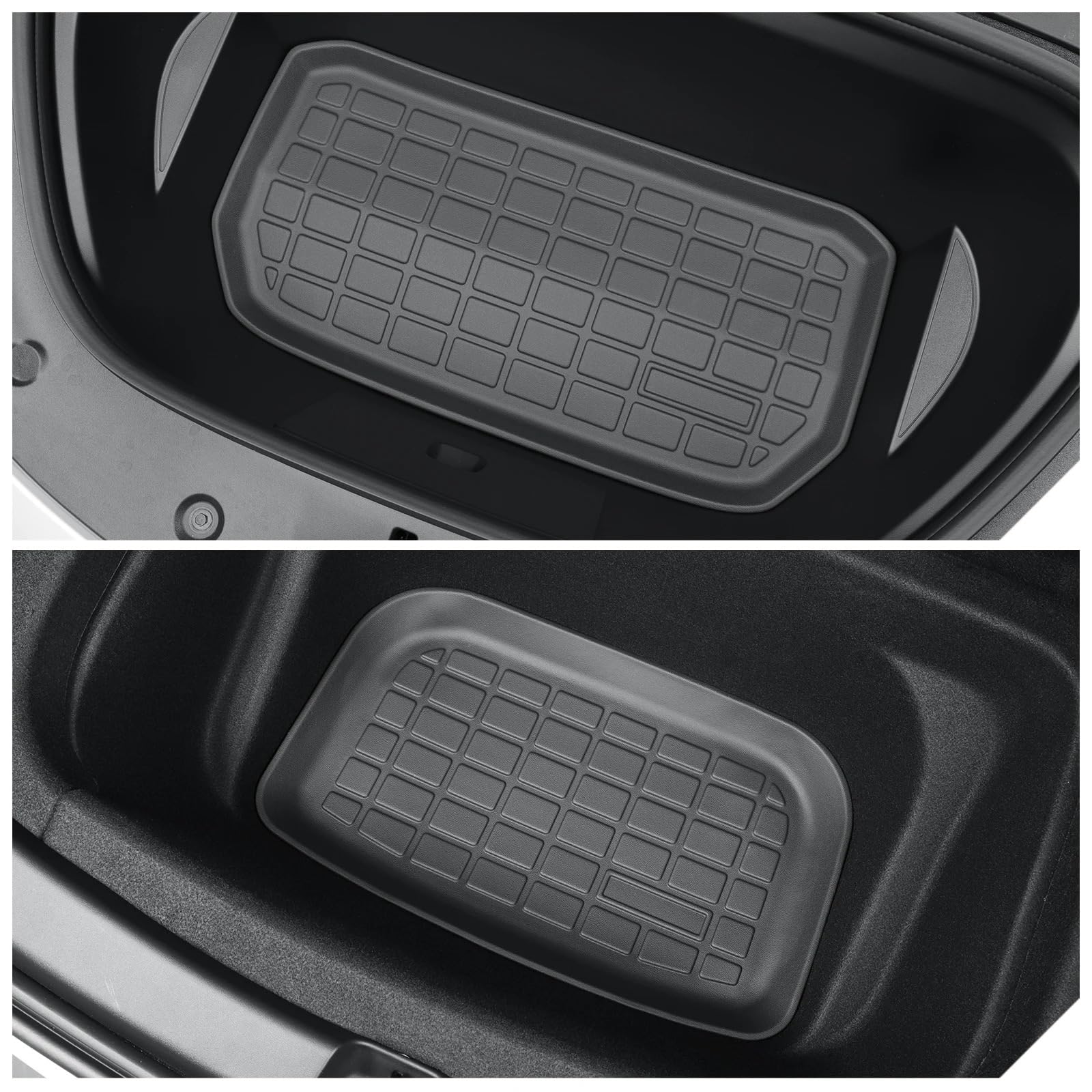 maty samochodowe Do Tesla Model Y 2024 tylna mata do bagażnika z przodu | Do Tesla przednich i tylnych mat bagażnika Akcesoria do wnętrza samochodu Podkładka ochronna(Trunk mat 1pc)