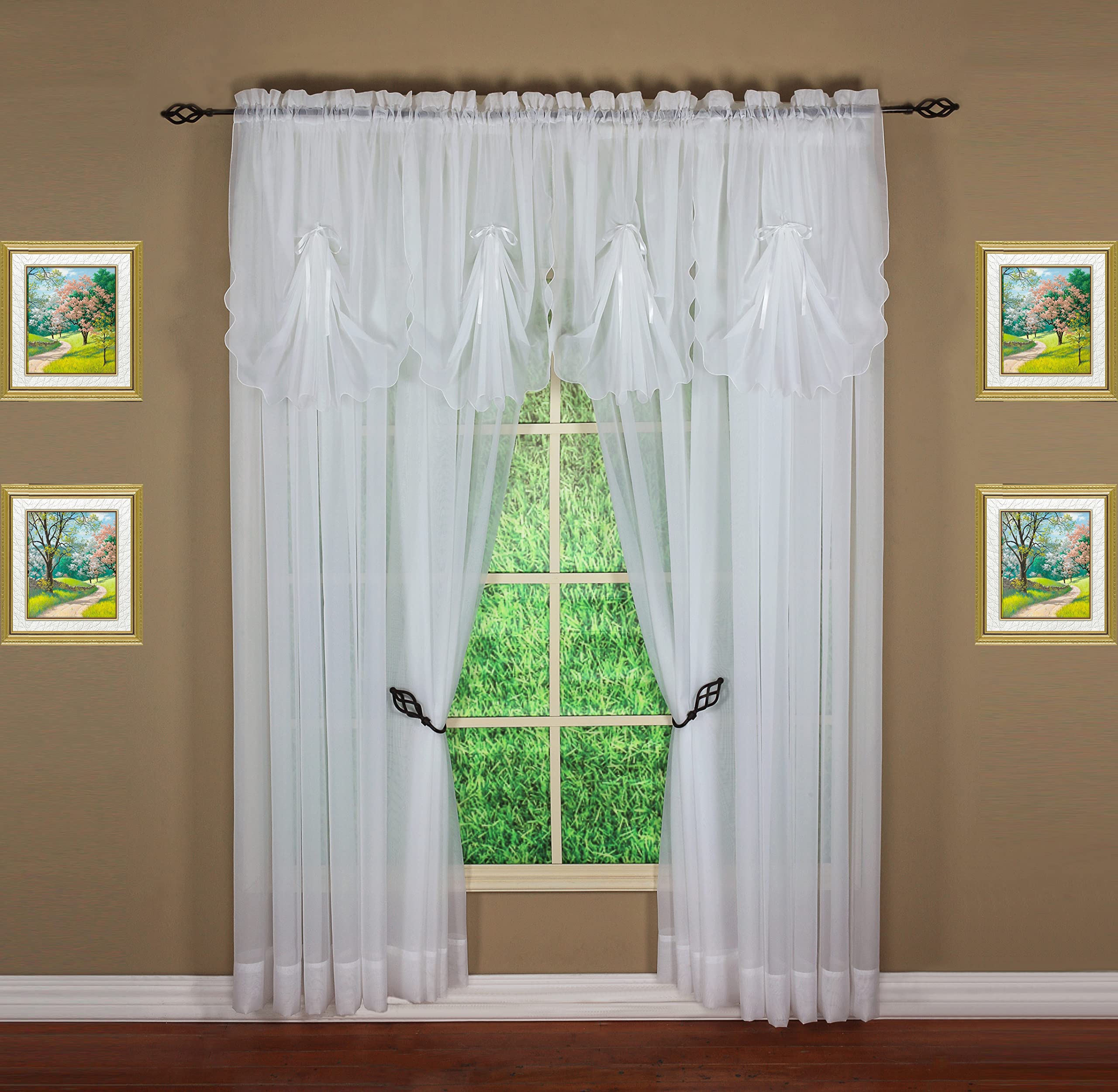 Today's Curtain Emelia Original Voile Panel 54", White, 60" W x 54" L, W 60" x L 60" (1 Panels) - Image 3