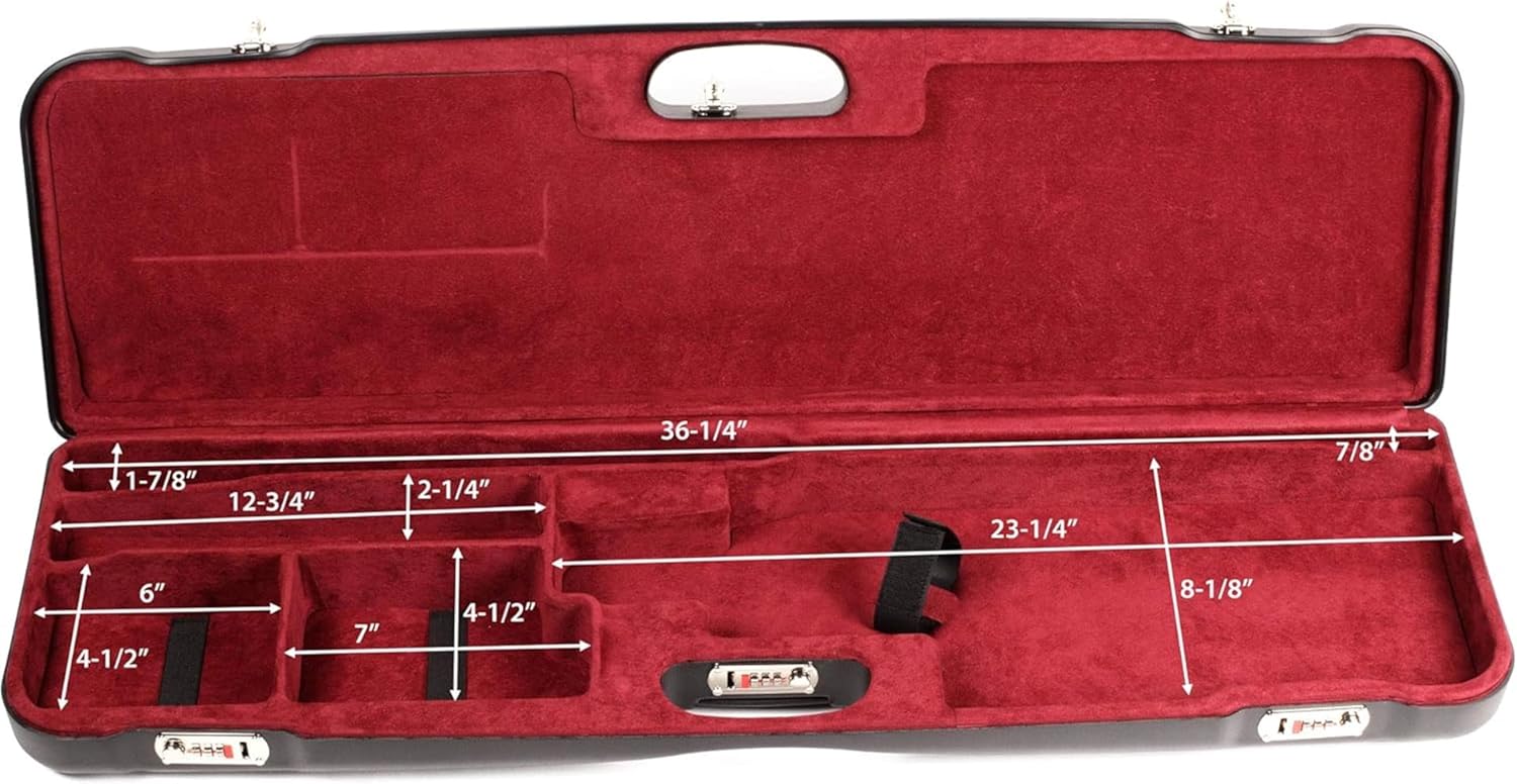 Negrini Shotgun Case - Hard Case for Over/Under, Un-Single, or Top-Single Shotgun - Fits 1 Shotgun, Up to 34” Barrels - Airline Approved, Double Wall, TSA Locks - Made in Italy - 1657 Series