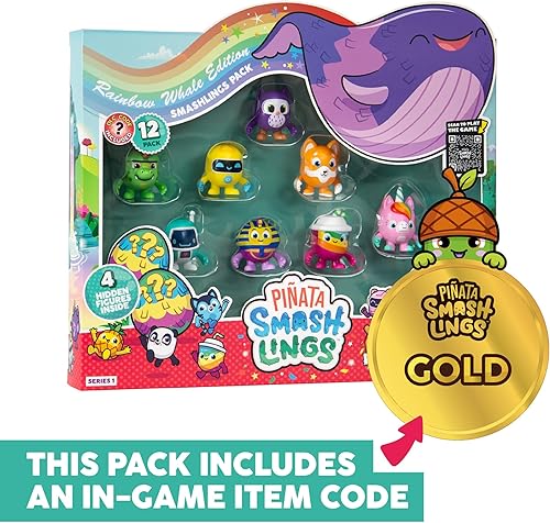 Miniatura 2 de Pinata Smashlings Deluxe Box D - Paquete de 12 figuras coleccionables, edición de ballena arcoíris, personajes de 1.6 pulgadas, con 2 raros y 2