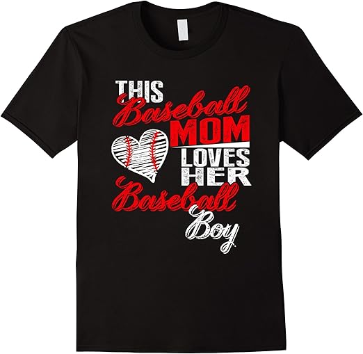 BASEBALL MOM TSHIRT Este Mamá Loves Her de béisbol Béisbol Boy, Color