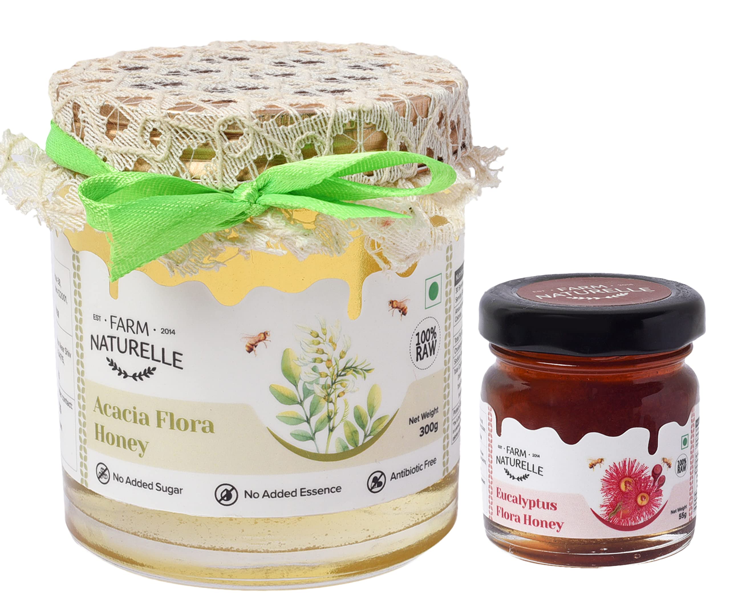 Acacia Forest Honey |Pure and Natural| Honey 300g with 55Gm Cinnamon infused honey|The Finest 100% Raw Natural Unprocessed