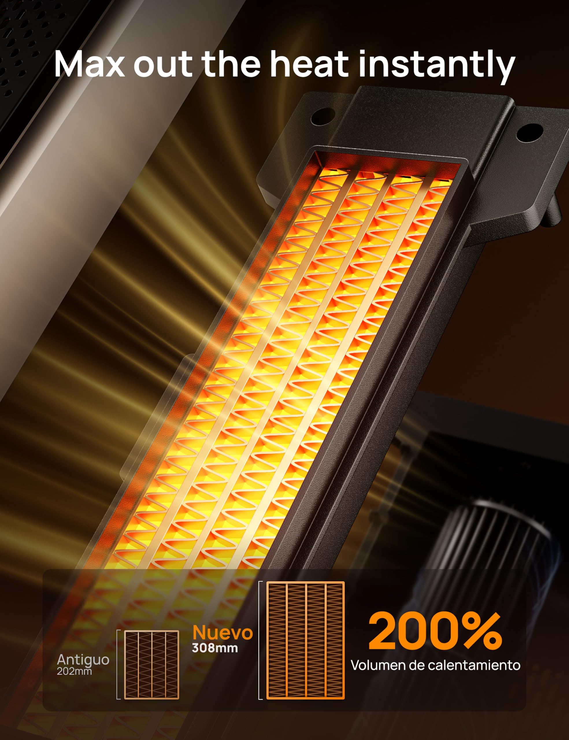 DREO Calefactor Bajo Consumo Silencioso, 25 Pulgadas, 1500W, Calefactor Eléctrico Cerámico con Control Remoto y Termostato, 3 Modos, 12h Función Temporizador, Protección antivuelco, Solaris Max