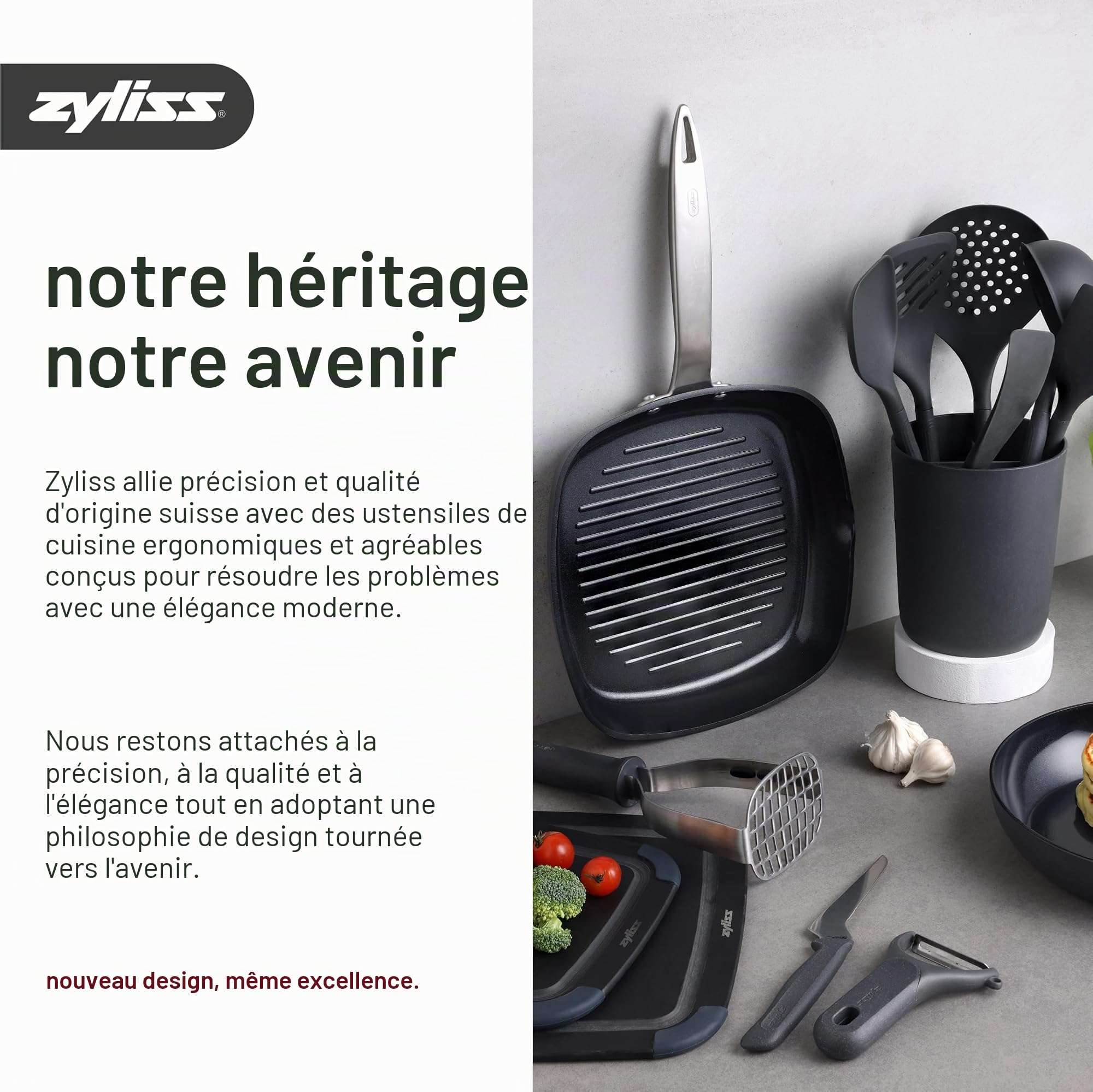 ZYLISS KC-08120 Râpe à fromage rotative classique certifiée NSF, acier inoxydable 18/8, blanc, E900020U