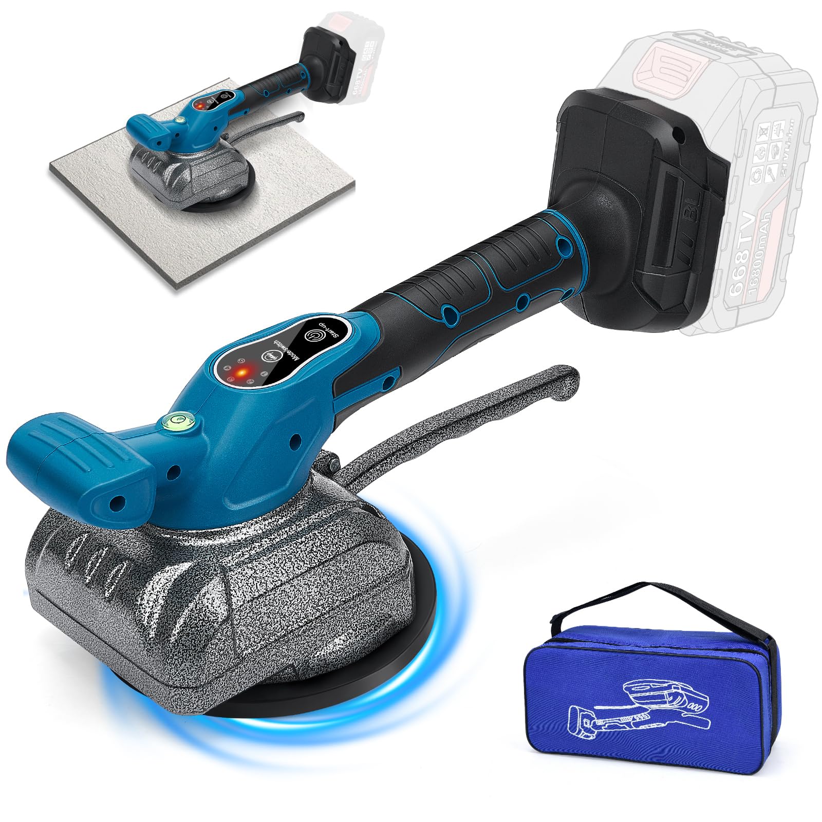 Lnopever Tile Vibration Tool Compatible with Makita 18V Battery, Tile Leveling System 5 Gears Adjustable Speed, 100kg Adhesion Force, 20-200 cm Tile Position for Tiles, Floors(Battery Not Included)