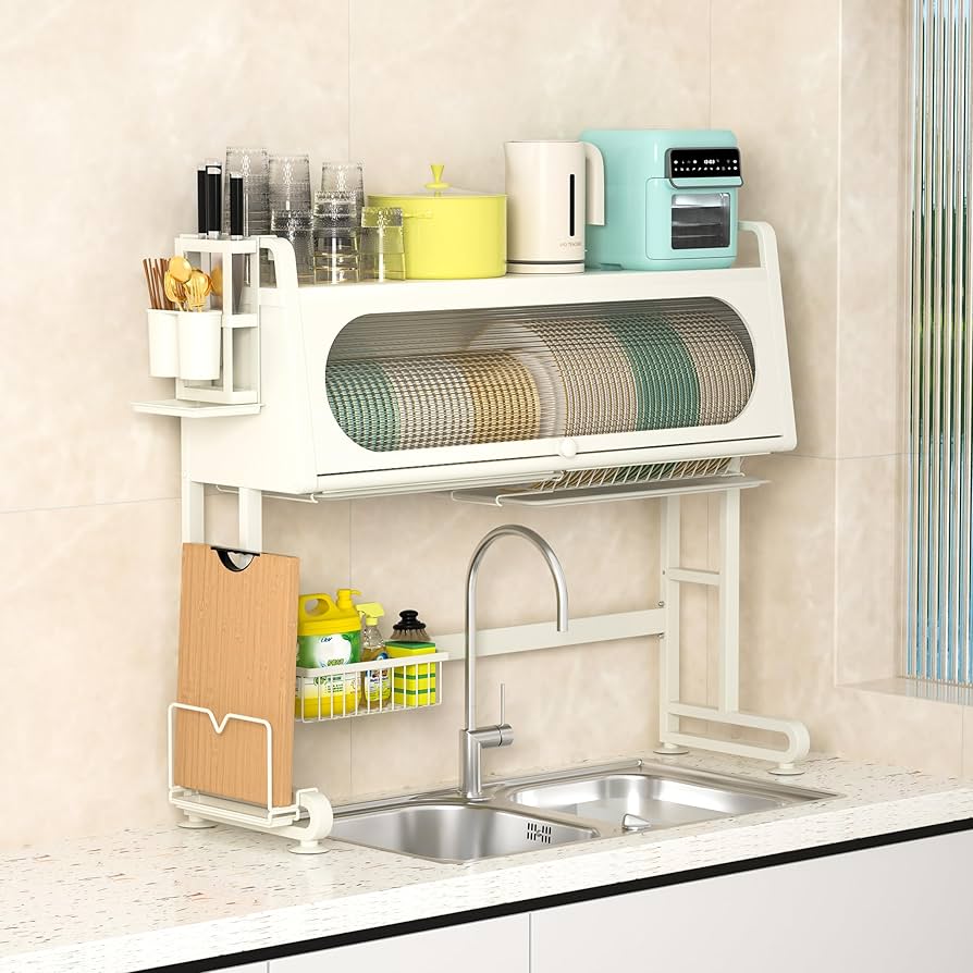 BOOSINY キッチンラック シンク上 収納 水切りラック シンク上 食器