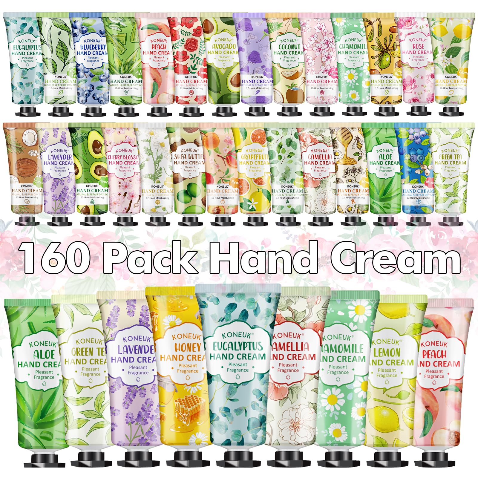 160 Pack Hand Cream Gifts Set For Women, Bulk Hand Lotion Travel Size for Dry Cracked Hands, Mini Hand Cream for Mothers Day Gifts, Christmas Gifts and Bridal Wedding Favors for Women